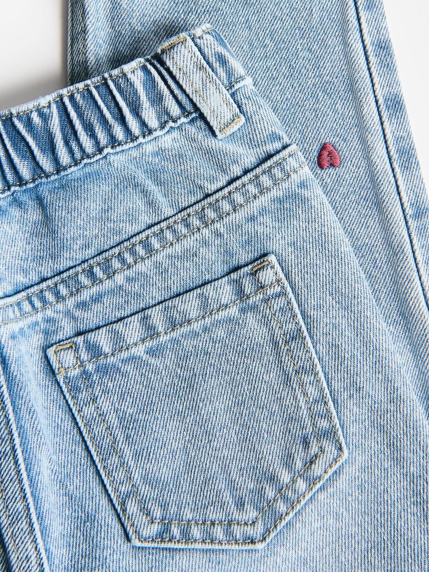 Blue Straight Jeans With Embroidery Detailing, Blue, large image number 6
