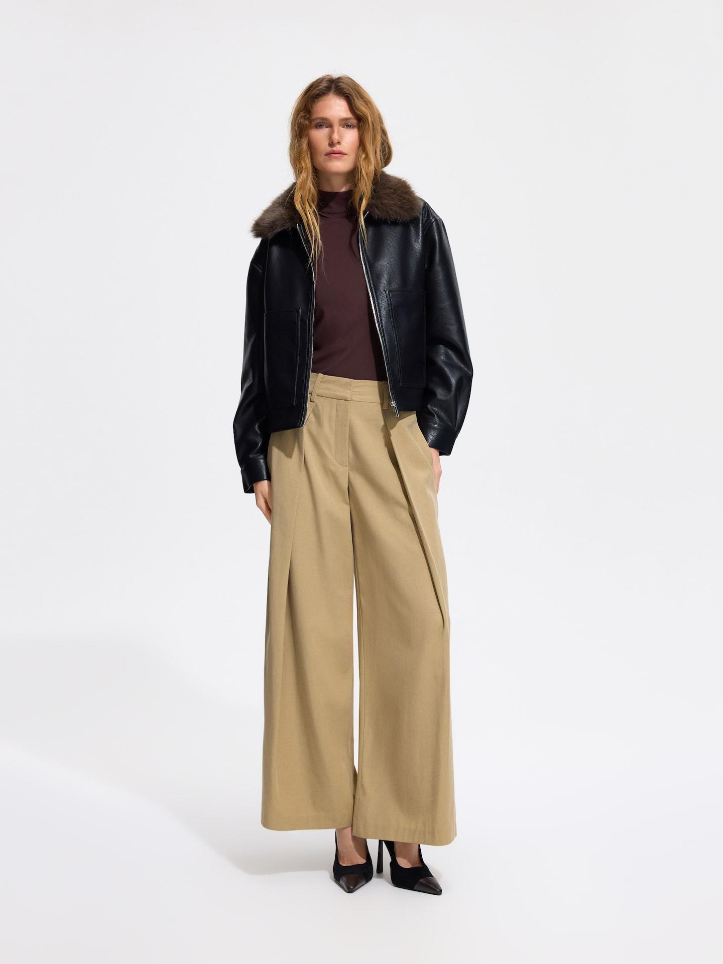 Black Jacket With Detachable Collar, Black, large image number 2