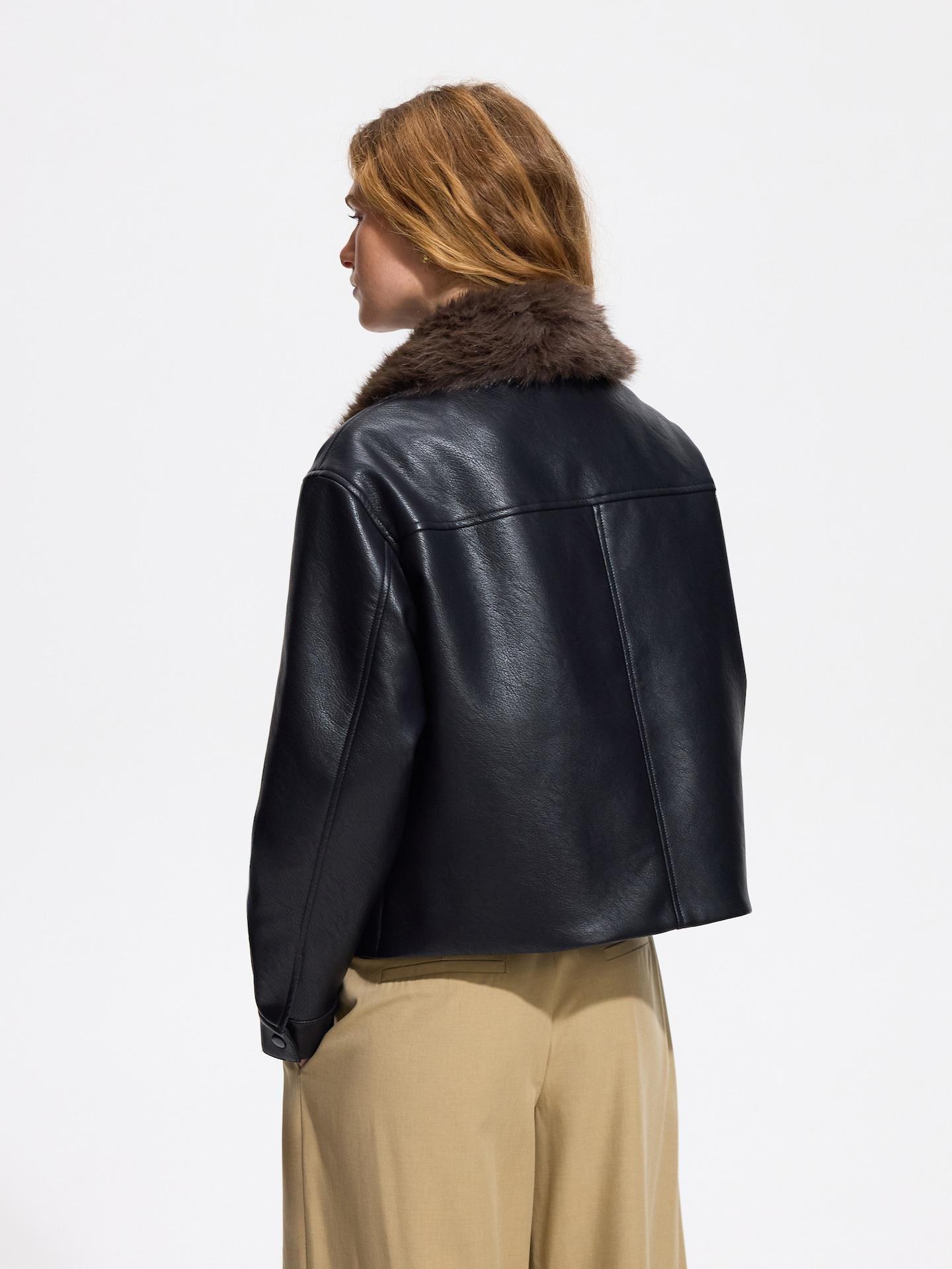 Black Jacket With Detachable Collar, Black, large image number 3