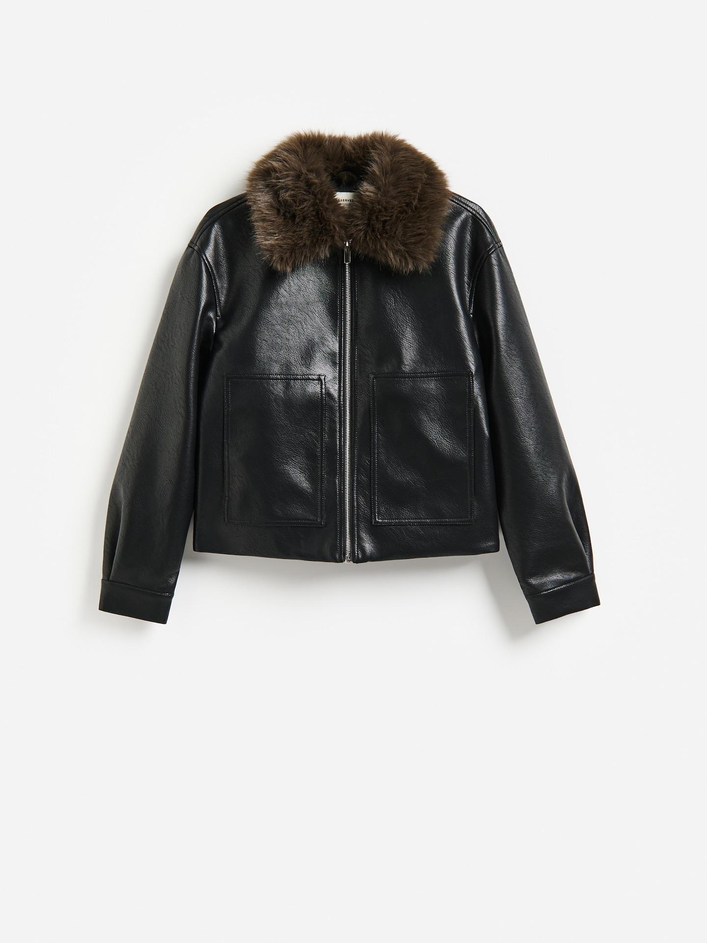 Black Jacket With Detachable Collar, Black, large image number 4