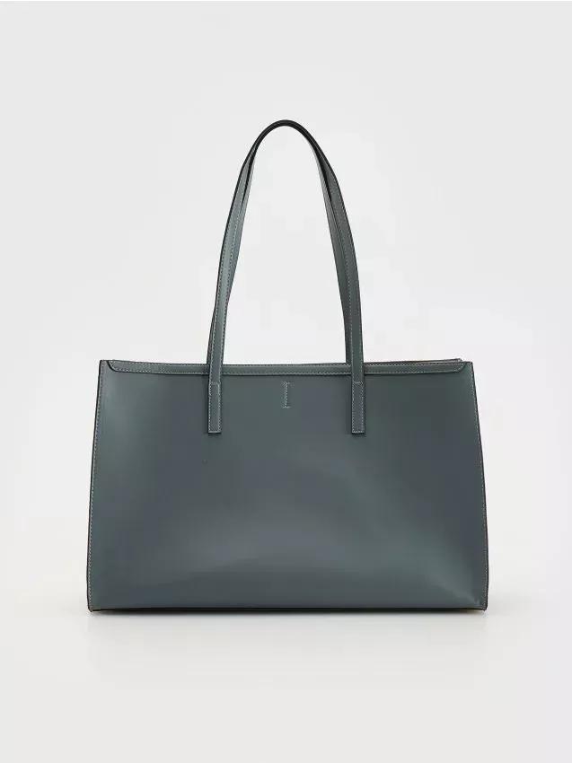 Grey Shopper Bag, Grey, large image number 0