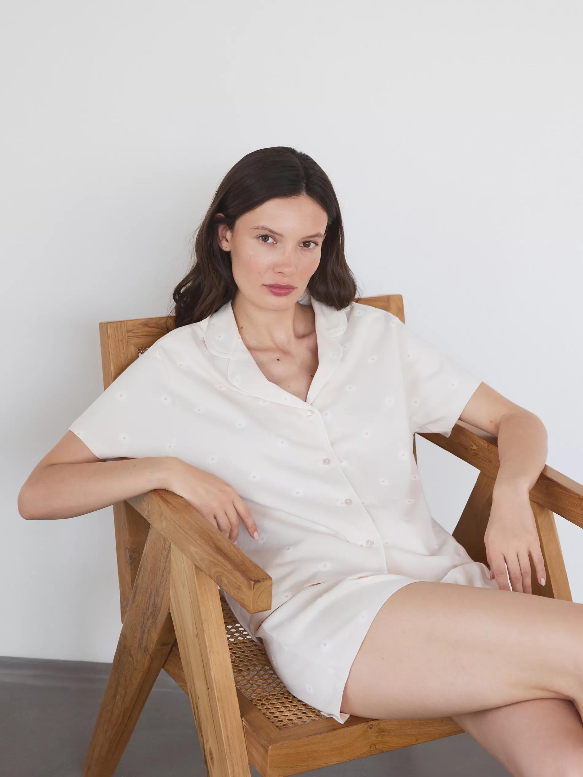 Beige Two Piece Pyjama Set, , large image number 0