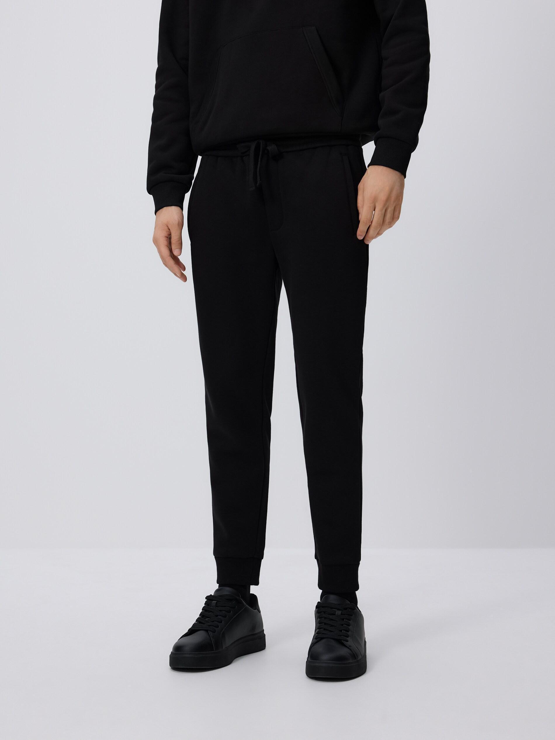Black Slim Sweatpants, Black, large image number 0