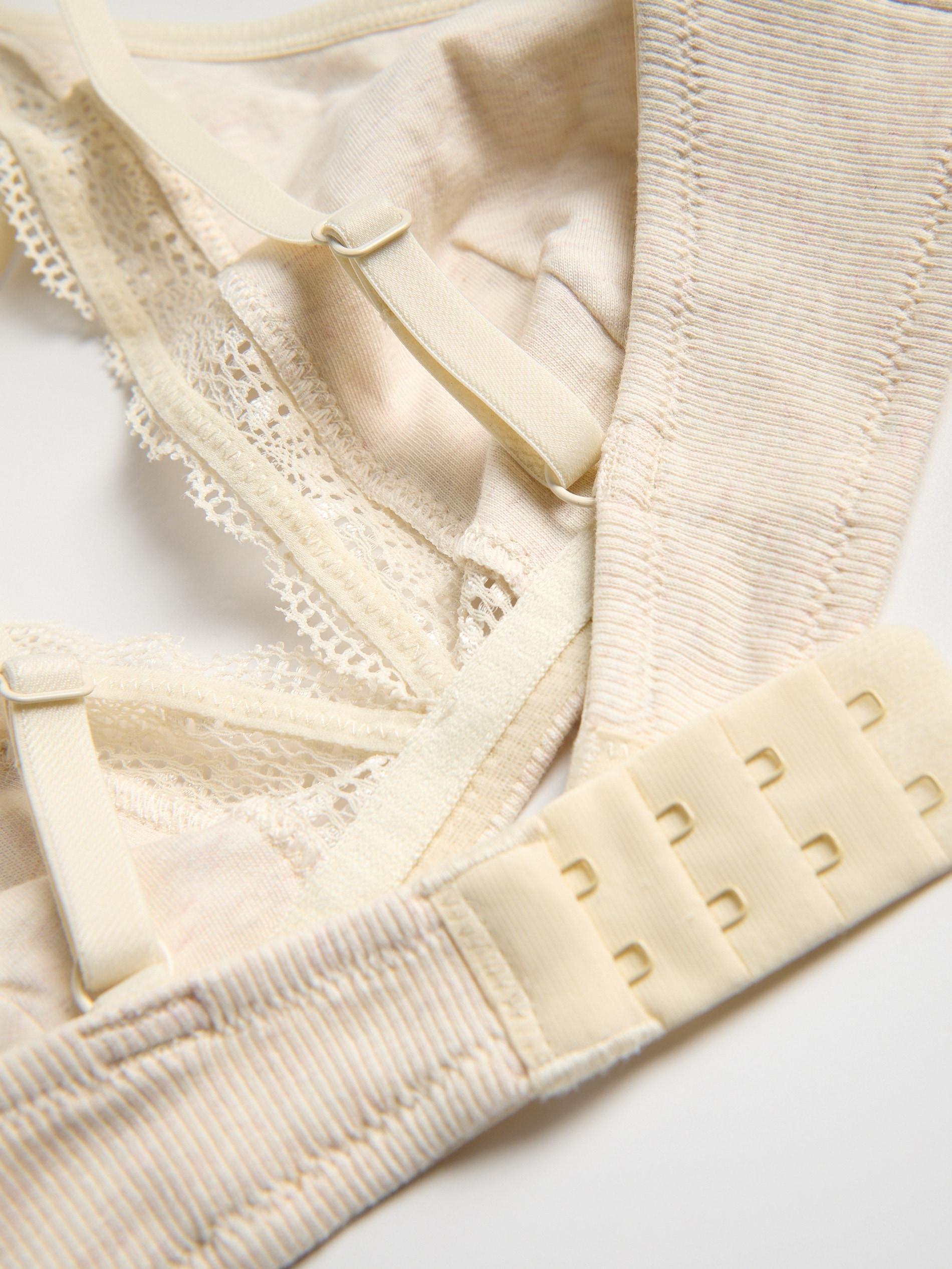 NUDE Soft bra with lace, Ivory, large image number 4