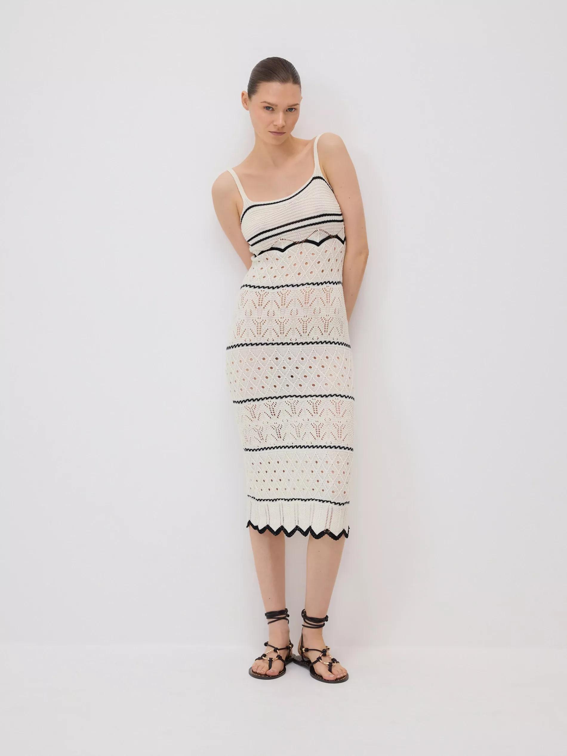 Cream Long Beach Cover-Up, , large image number 4