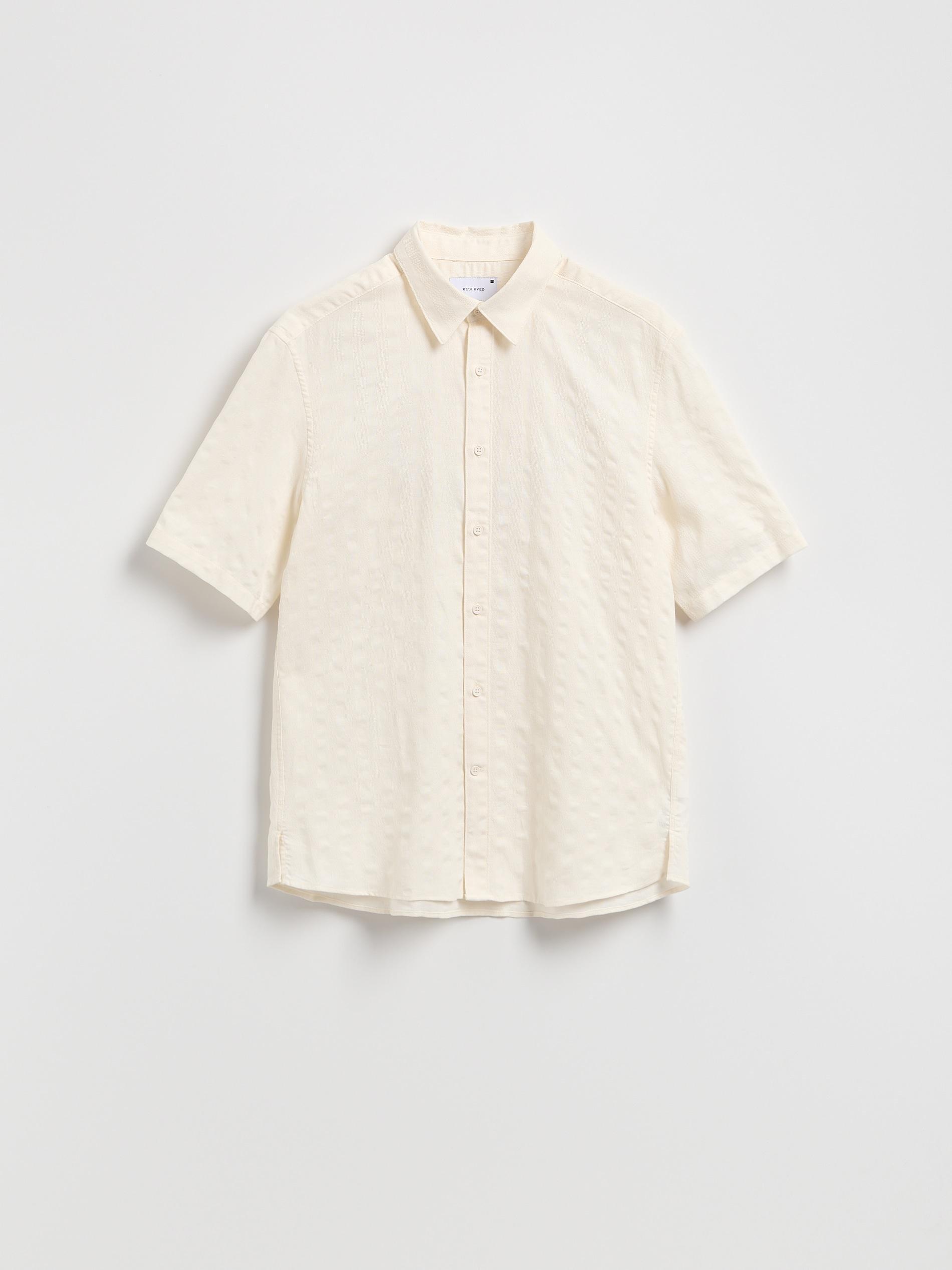 WHITE Regular fit linen blend shirt, , large image number 5
