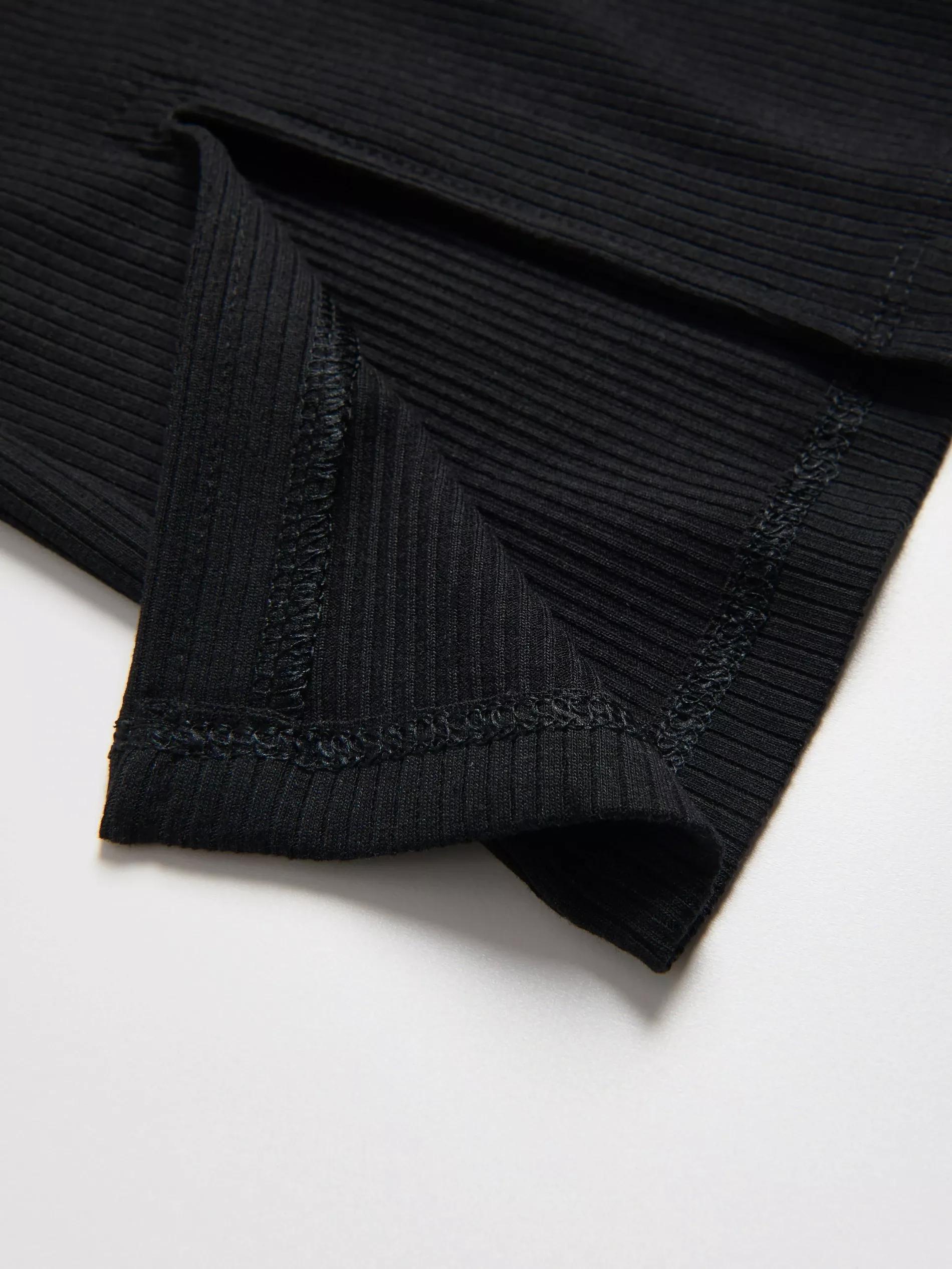 Black Flare Trousers With Splits, Black, large image number 1