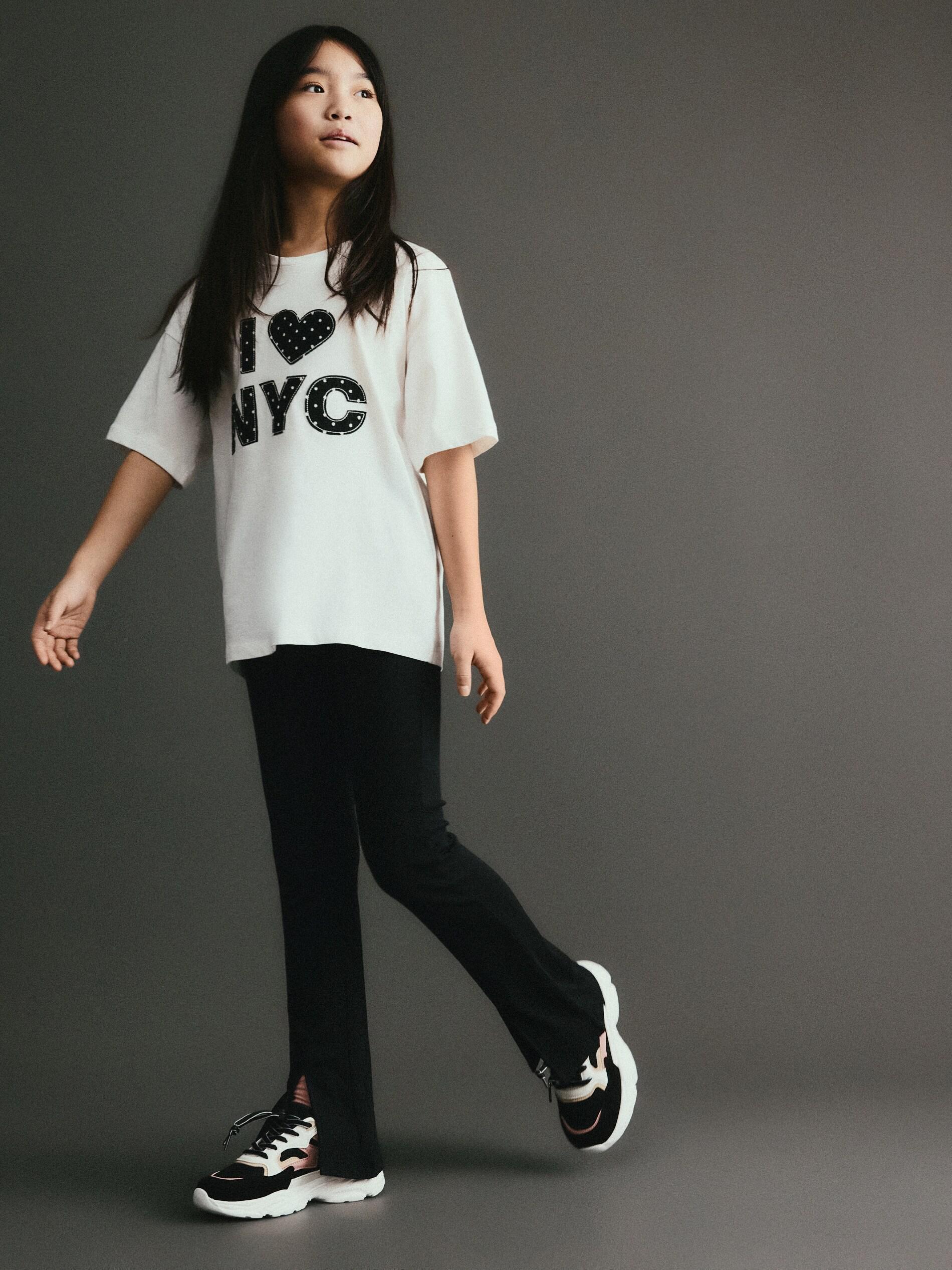 Black Flare Trousers With Splits, Black, large image number 4