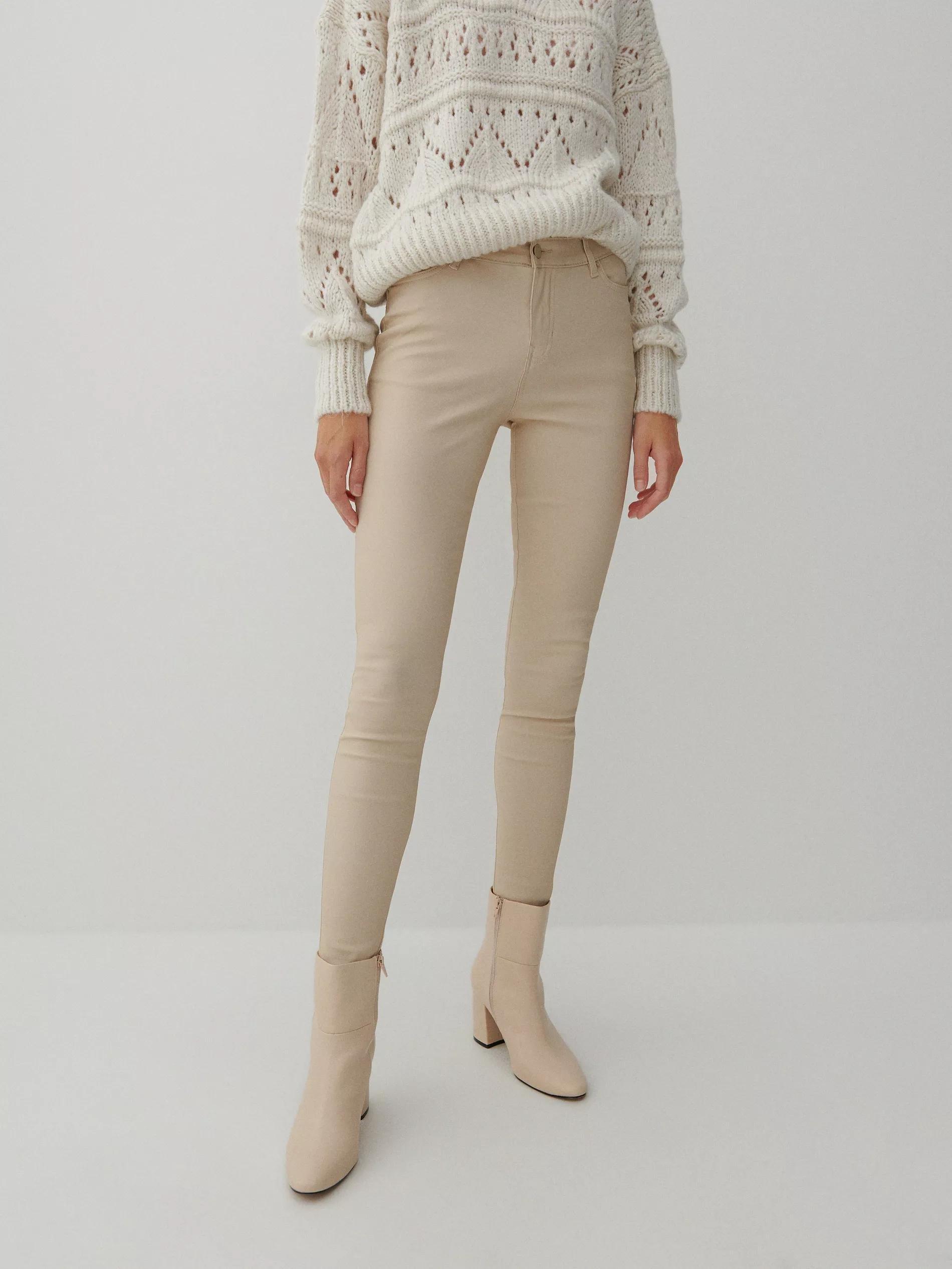 Cream Push Up Pants, Women, , large image number 1