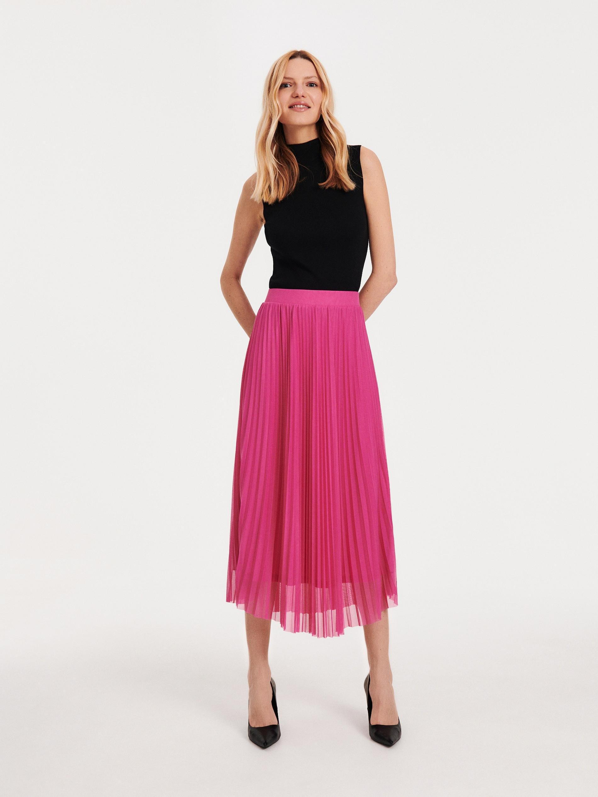 Pink Pleated Skirt, , large image number 0