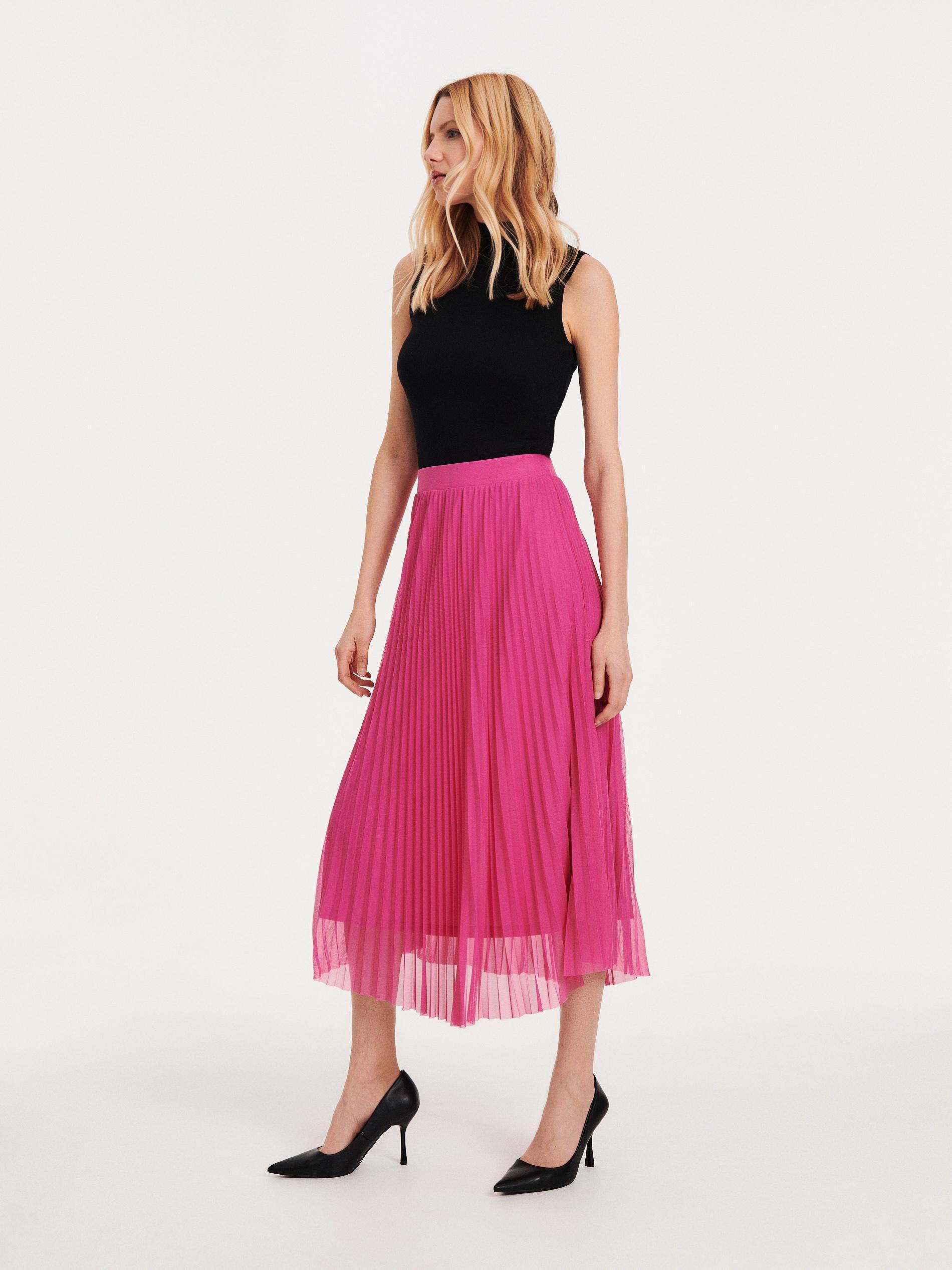 Pink Pleated Skirt, , large image number 1
