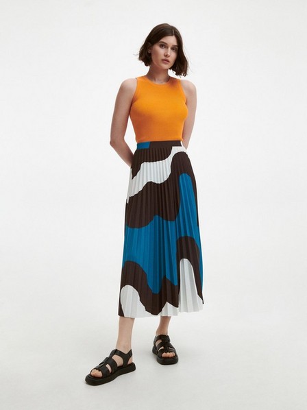 Reserved - Brown Pleated Midi Skirt