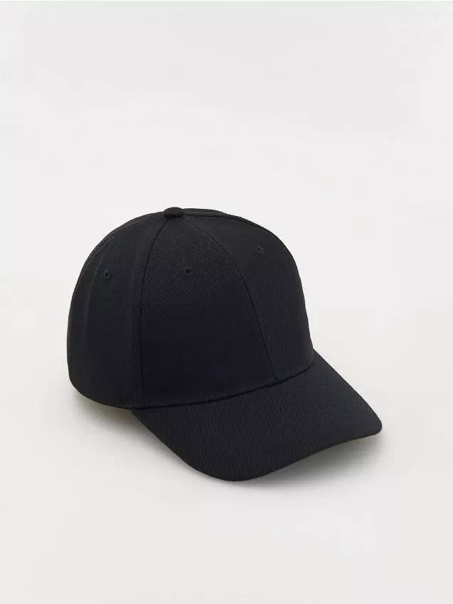 Black Baseball Cap With Wool Blend, Black, large image number 0