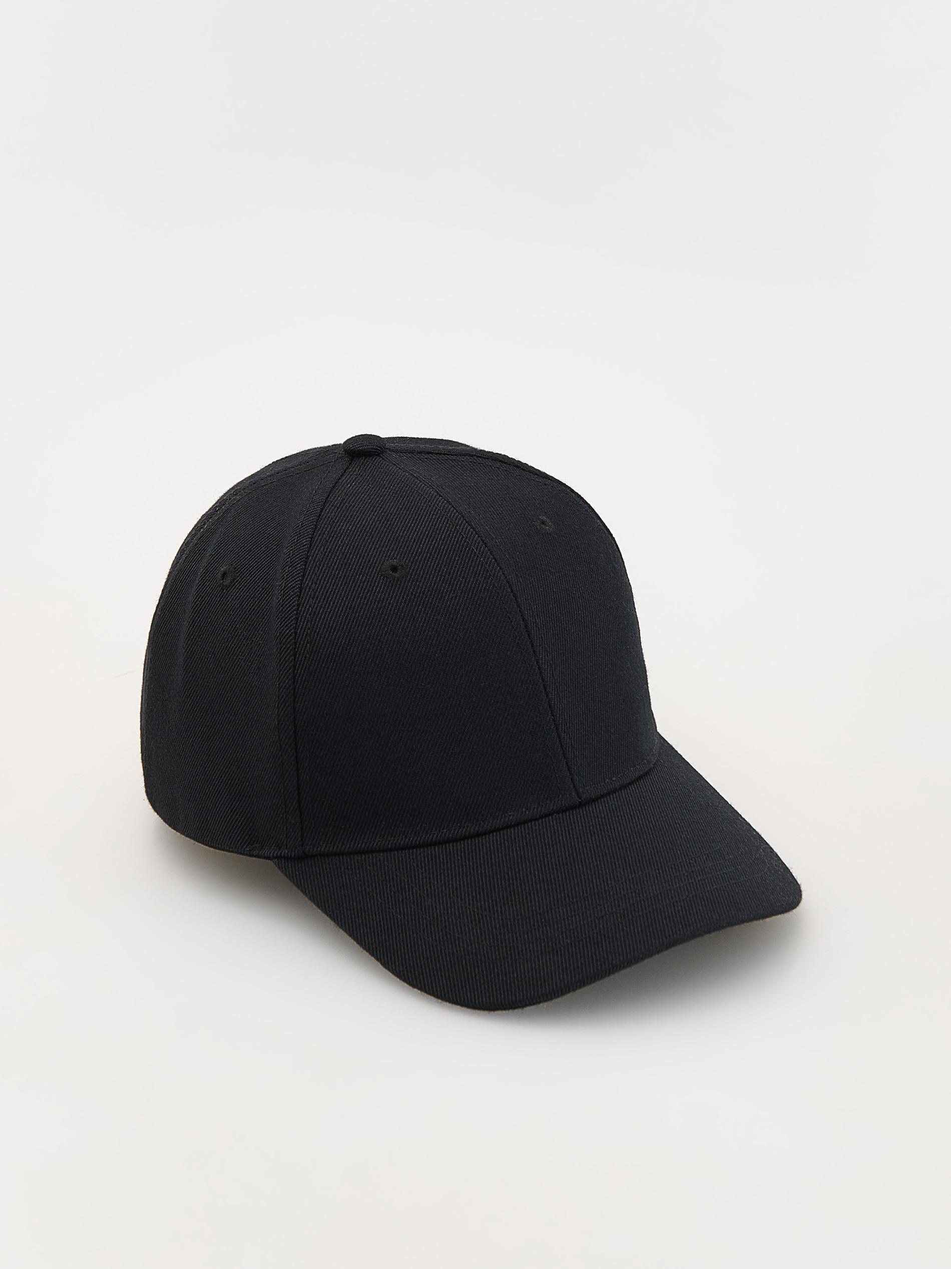 Black Baseball Cap With Wool Blend, Black, large image number 1