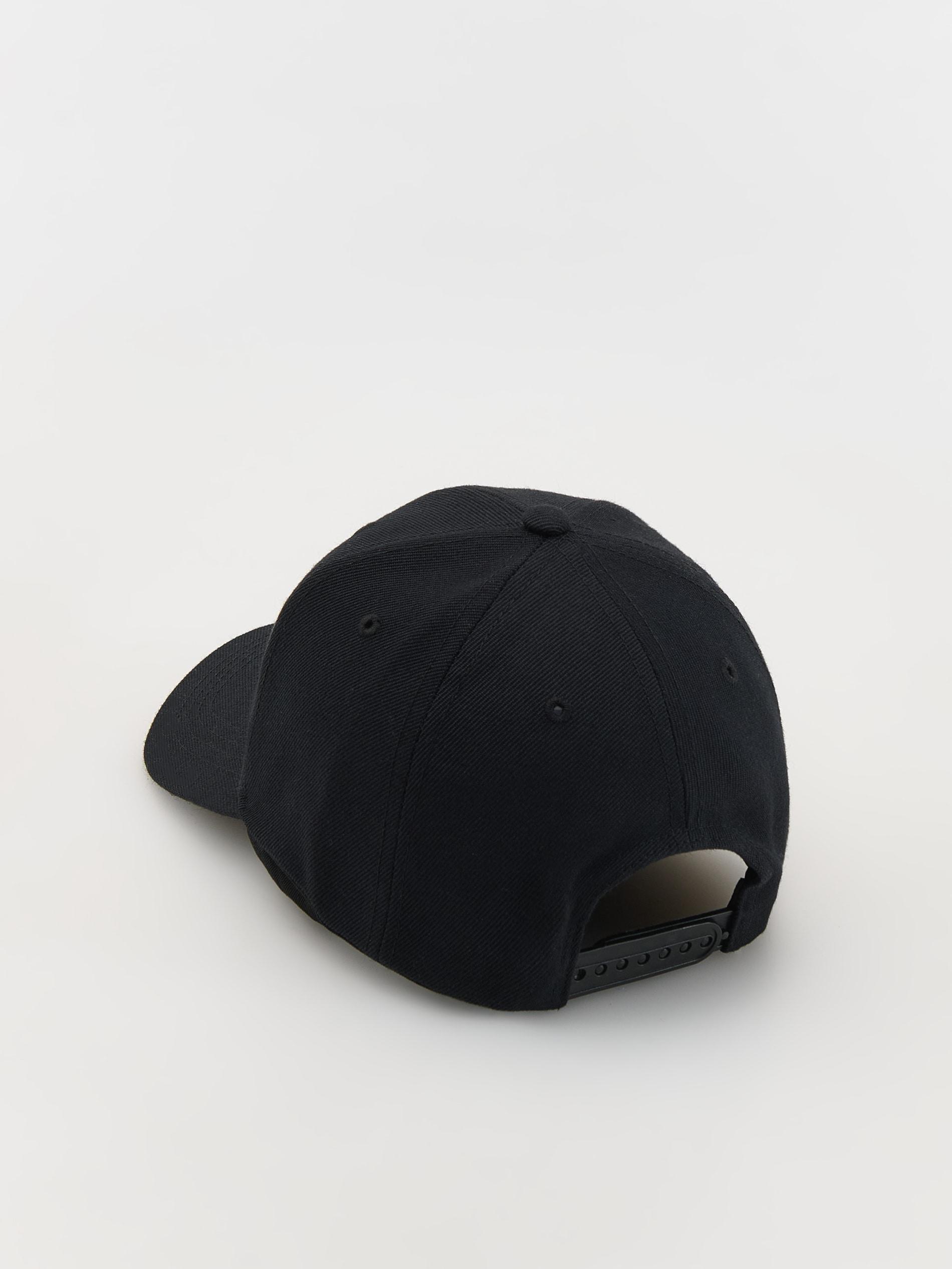 Black Baseball Cap With Wool Blend, Black, large image number 4