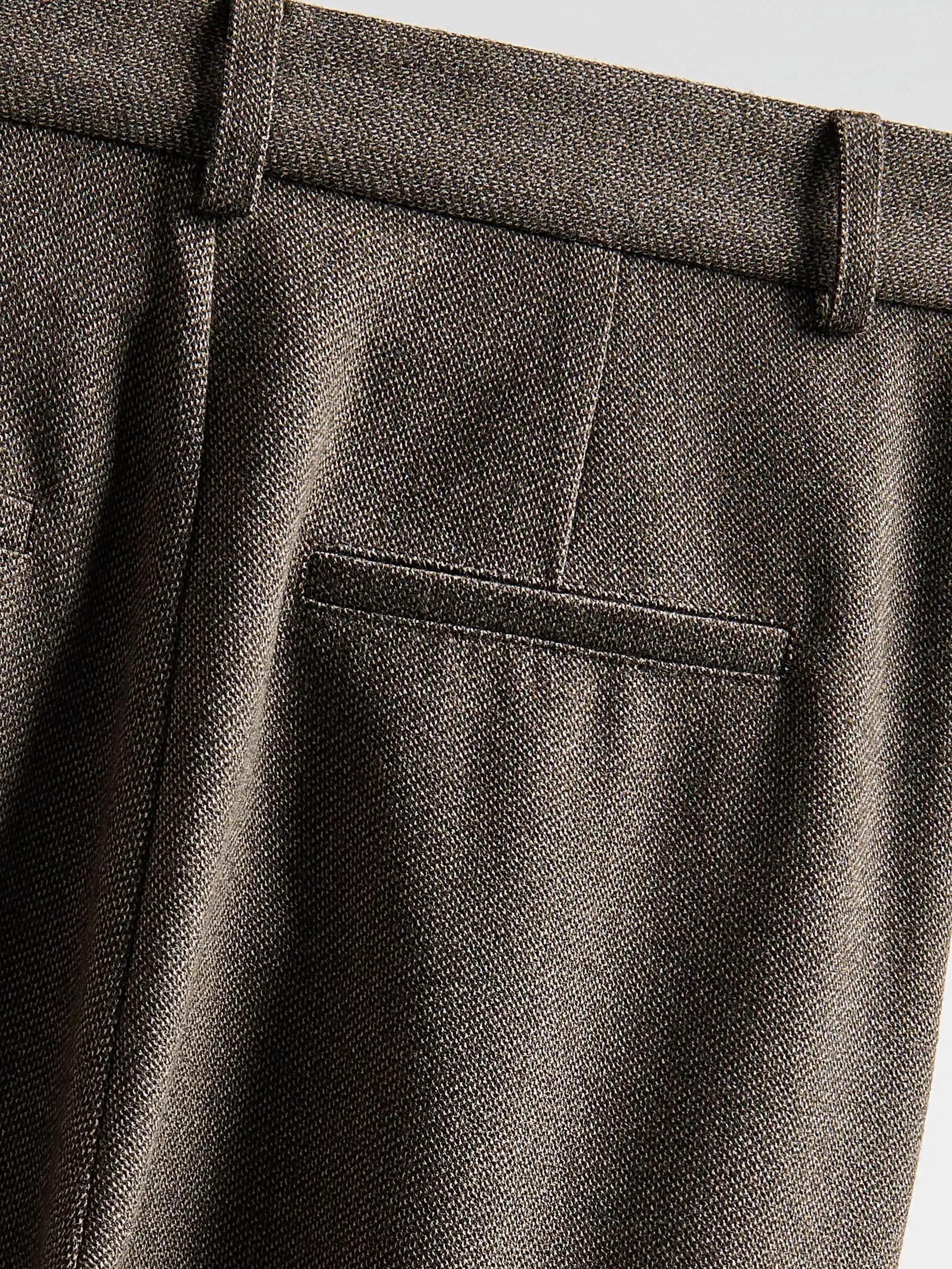 Brown Viscose Rich Trousers, Brown, large image number 1