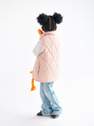 Reserved - Beige Quilted Vest With Stand Up Collar, Kids Girls