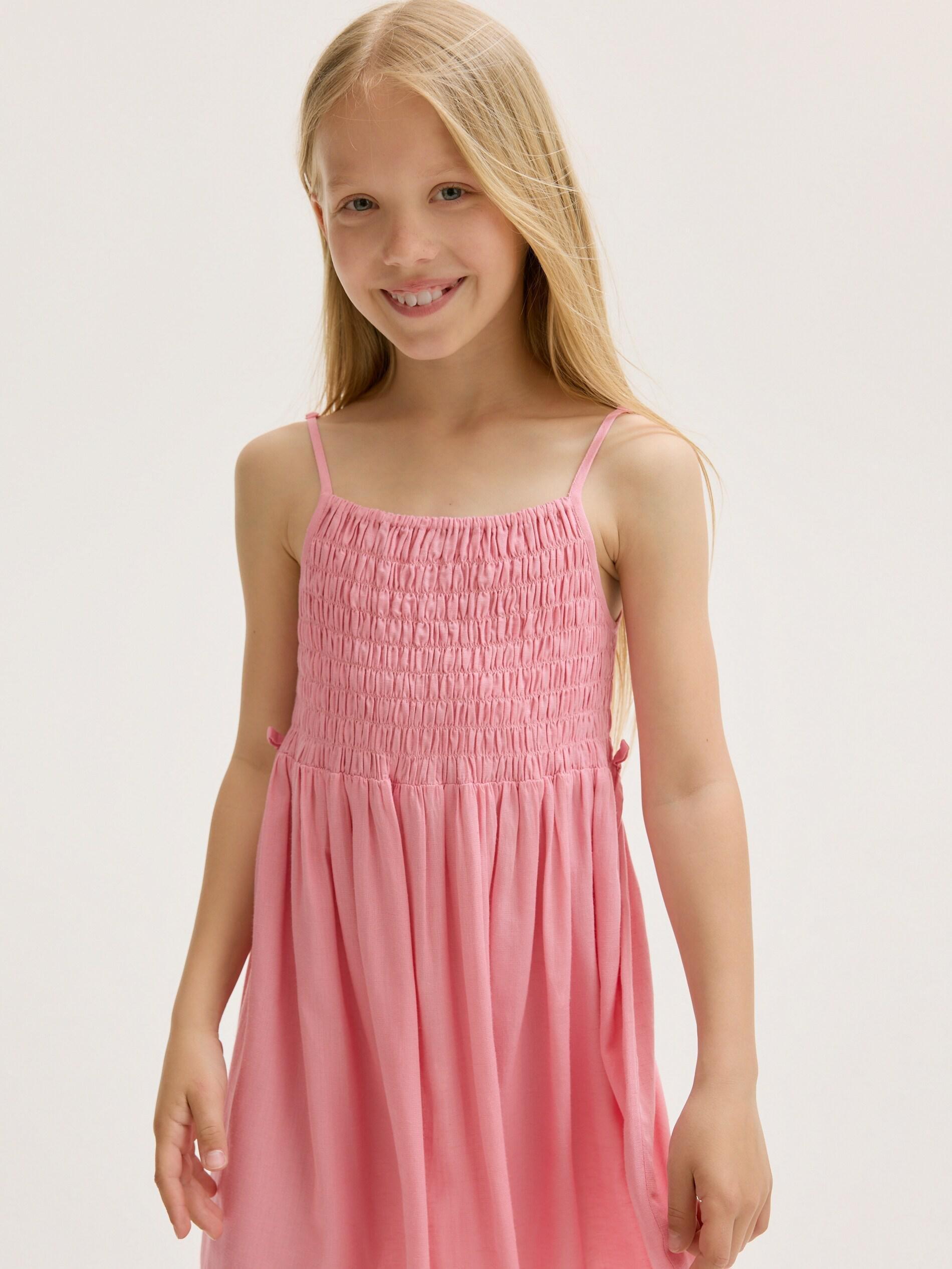 Pink Linen-Rich Dress, Pink, medium