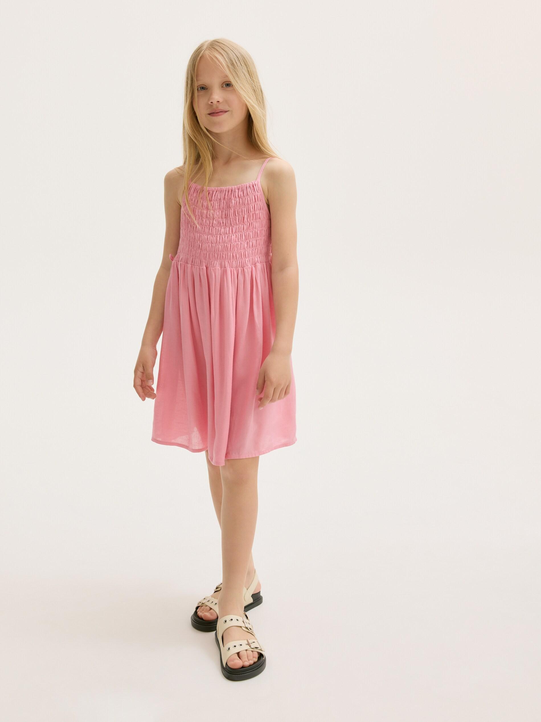 Pink Linen-Rich Dress, Pink, medium