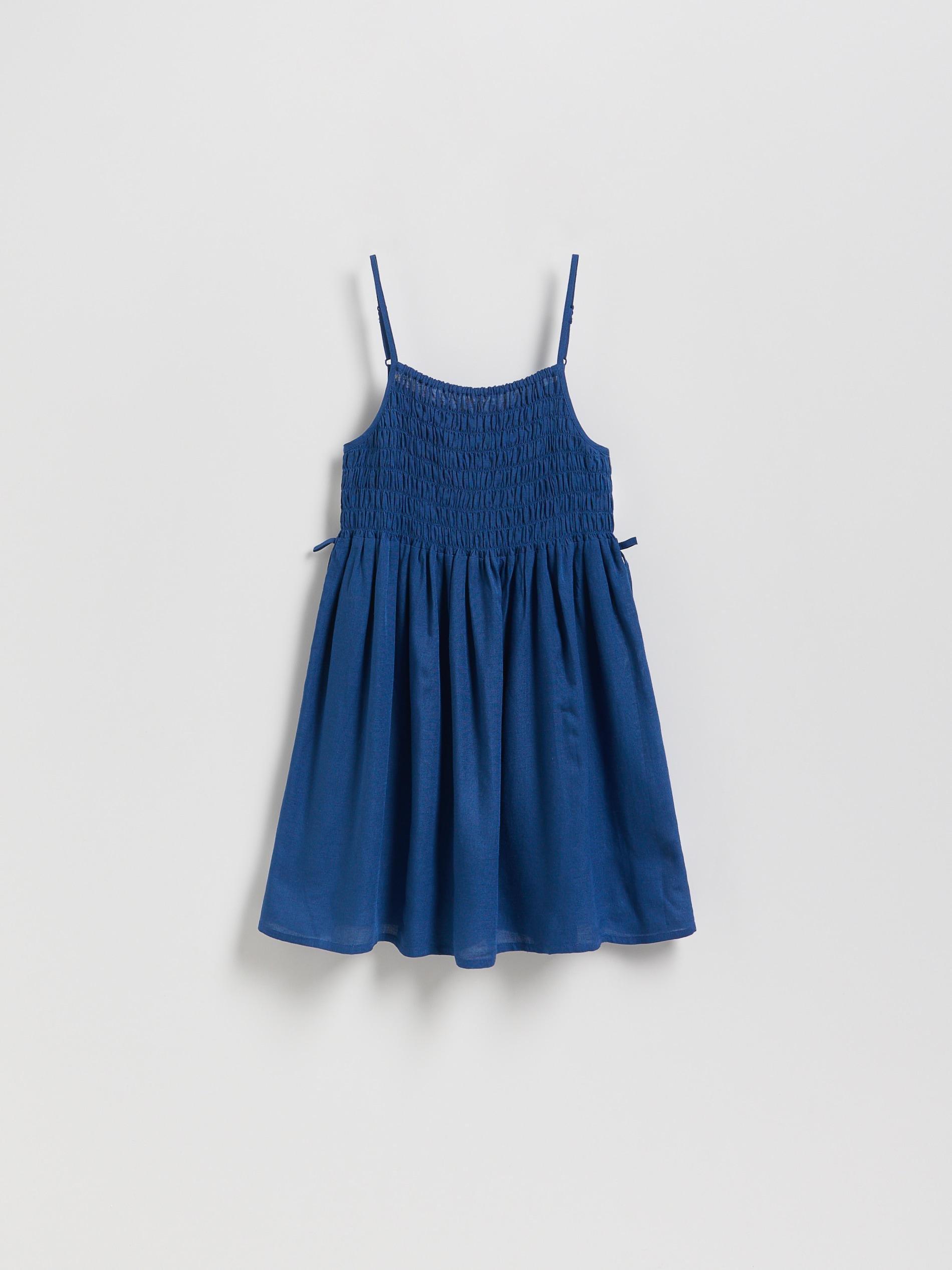 Blue Linen-Rich Dress, , large image number 1