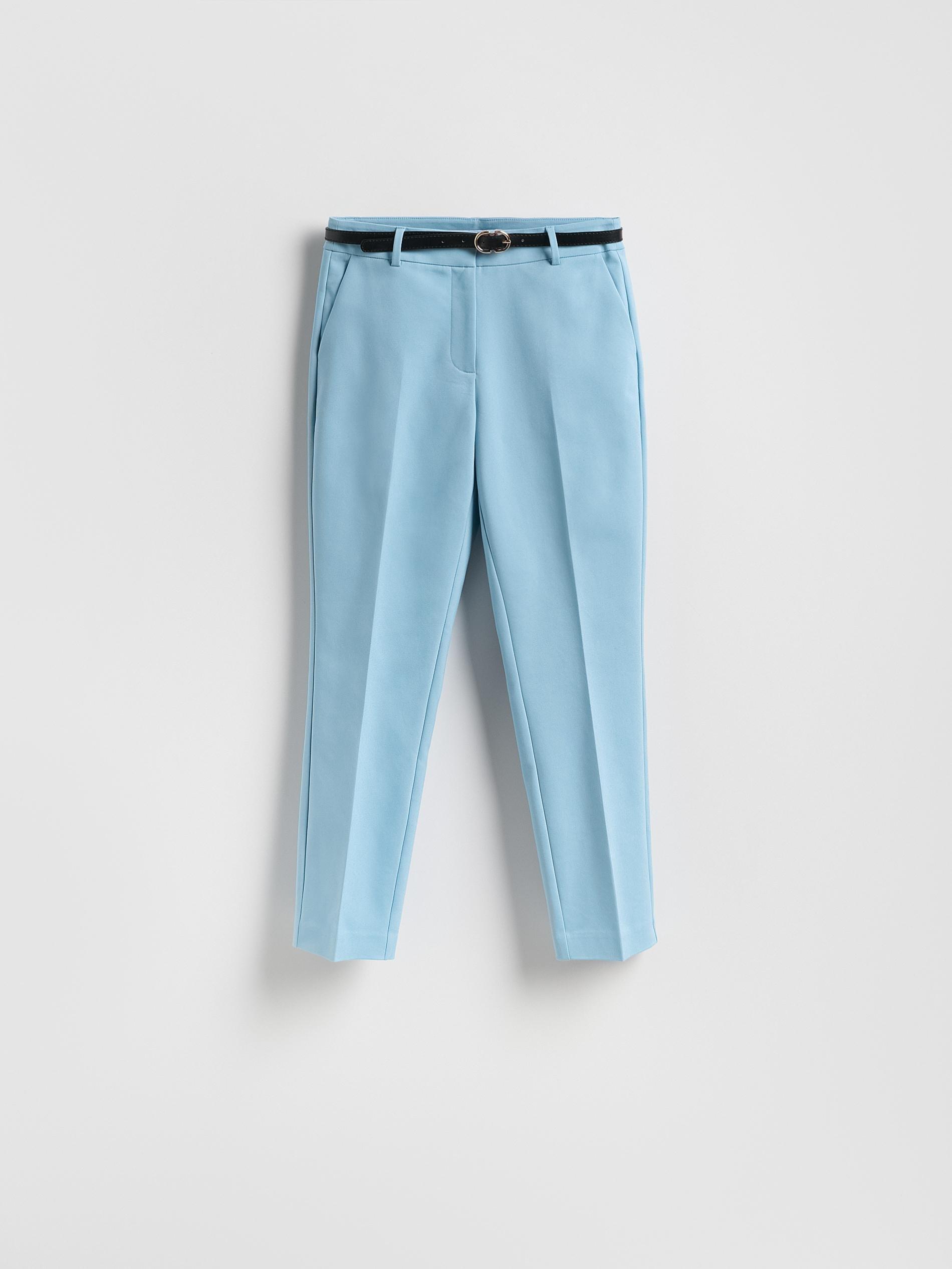 Blue Cigarette Trousers With Belt, Blue, large image number 3