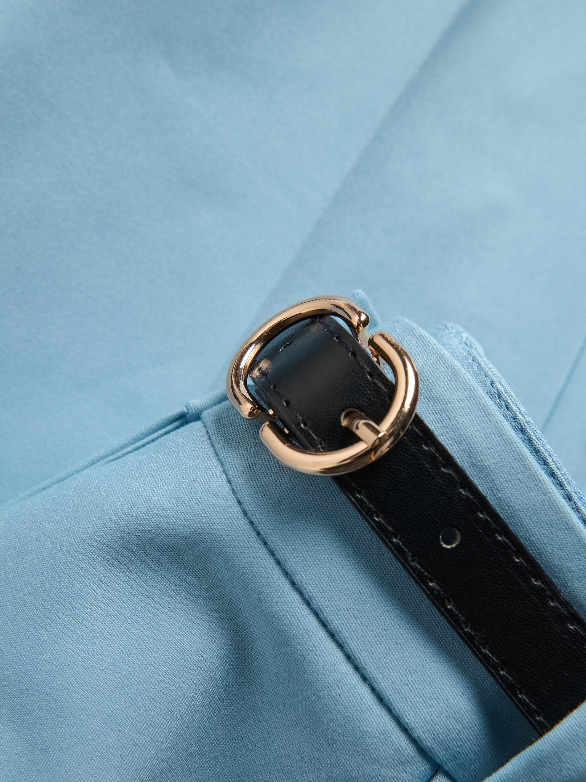 Blue Cigarette Trousers With Belt, Blue, large image number 4