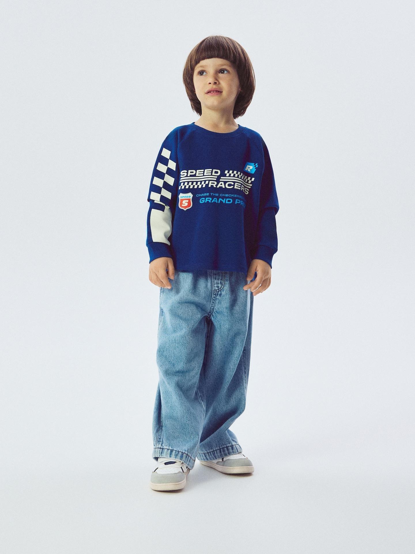 Blue Straight Jeans, Blue, large image number 0