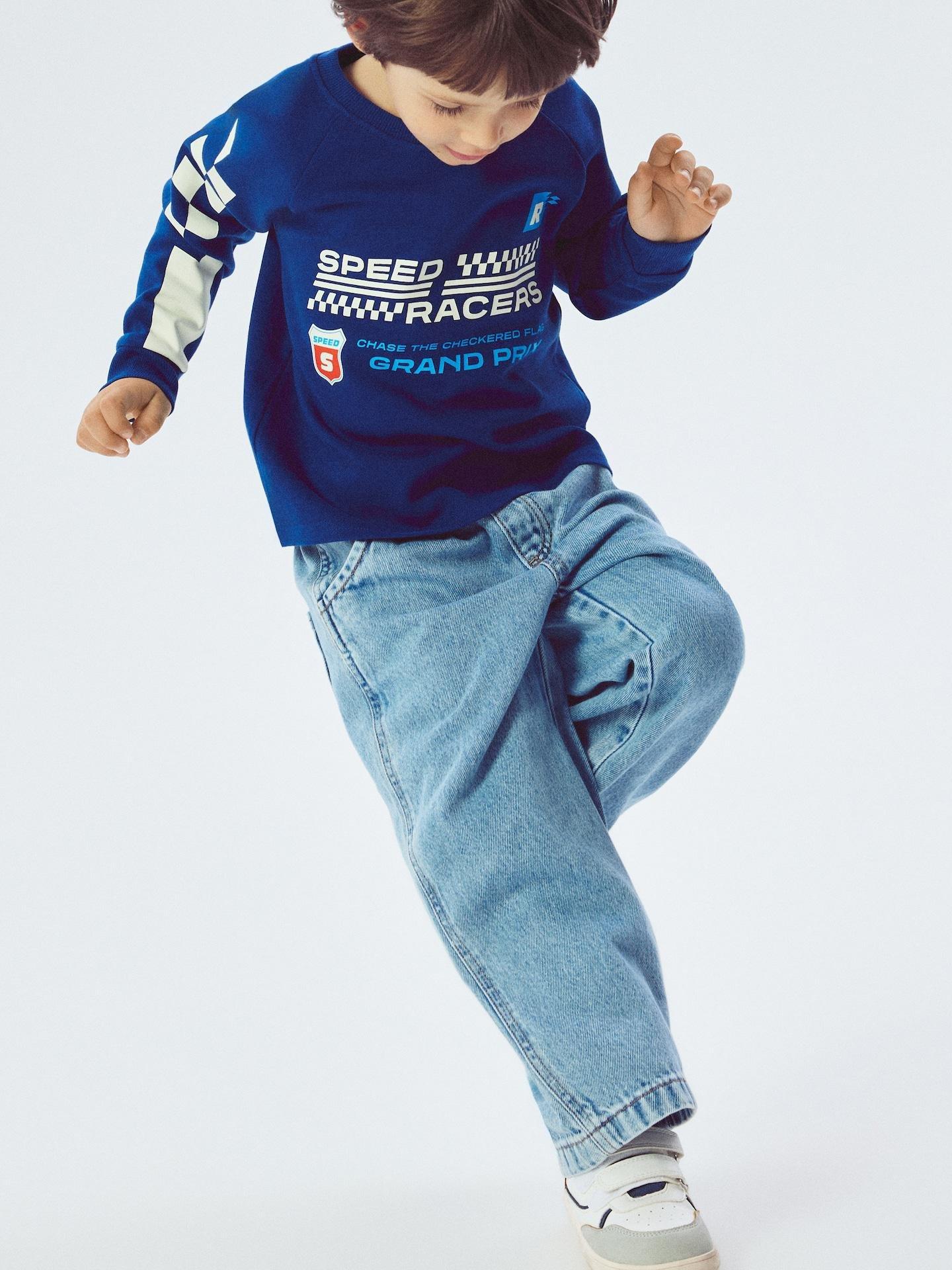 Blue Straight Jeans, Blue, large image number 3
