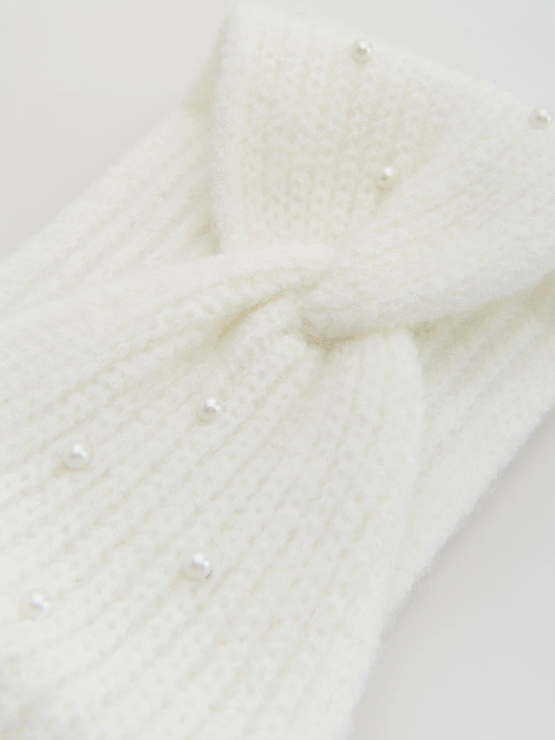 Cream Knitted Headband, Women, , large image number 1