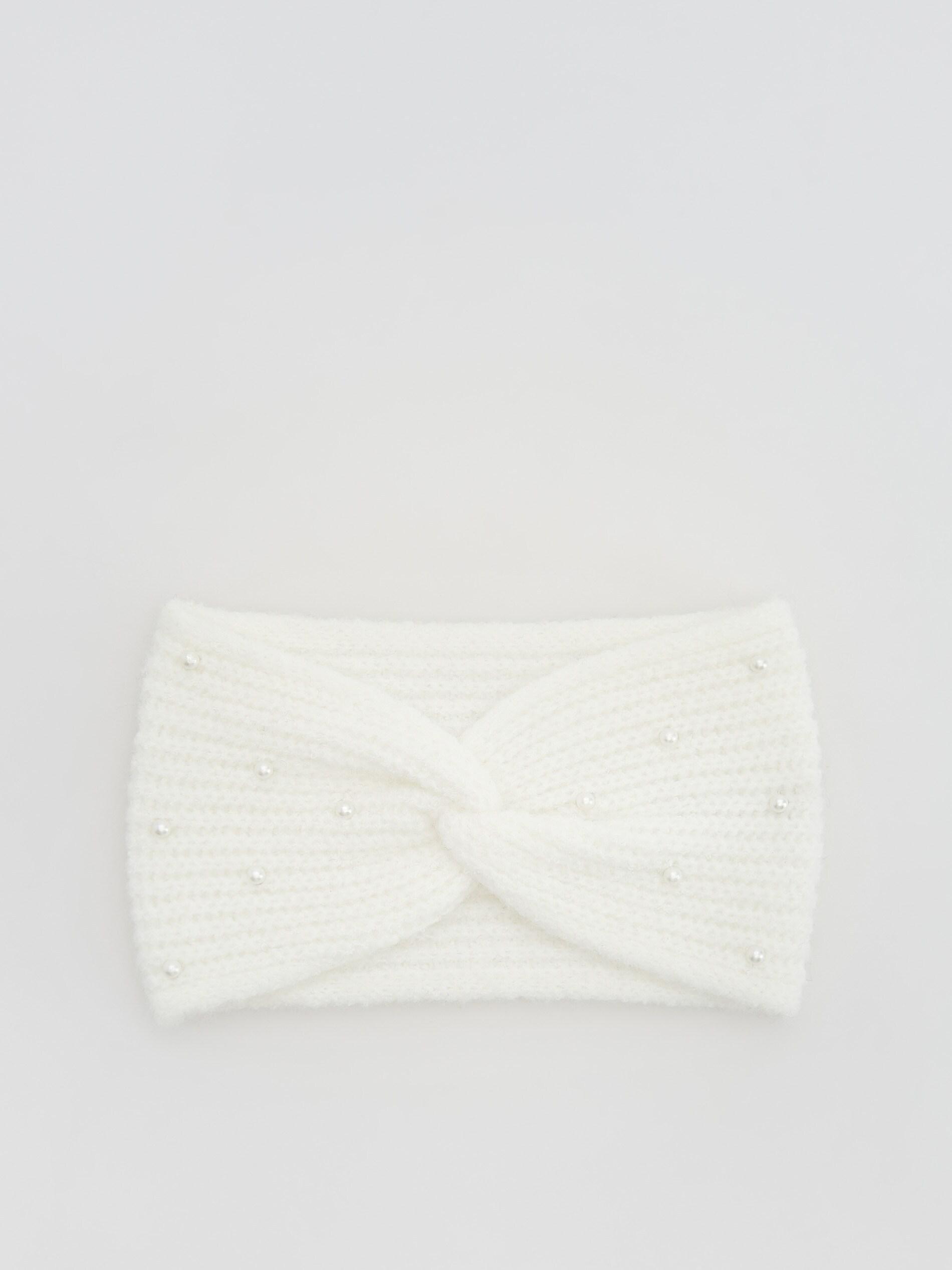 Cream Knitted Headband, Women, , large image number 2