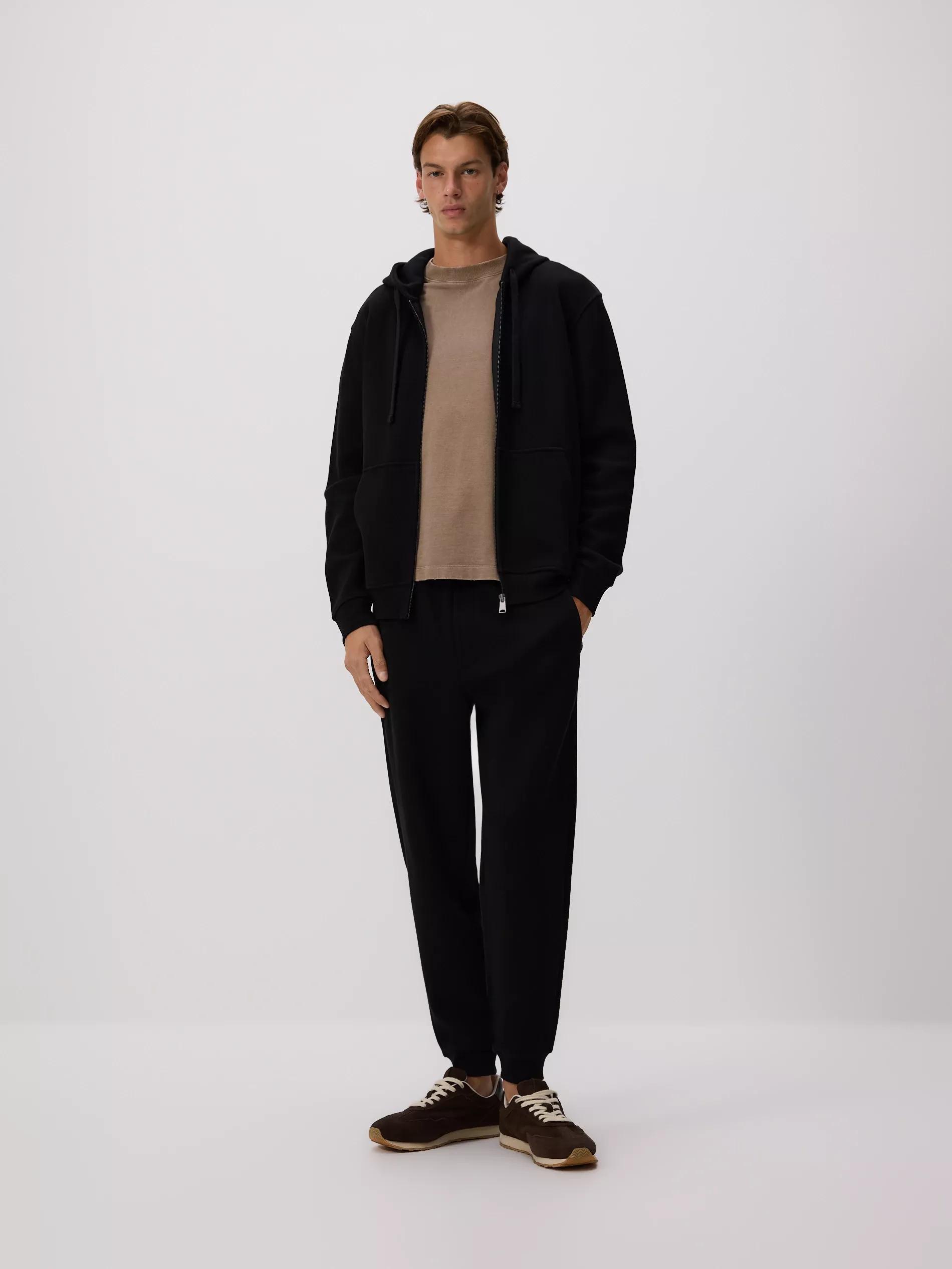 Black Cotton Rich Jogger Sweatpants, Black, large image number 1