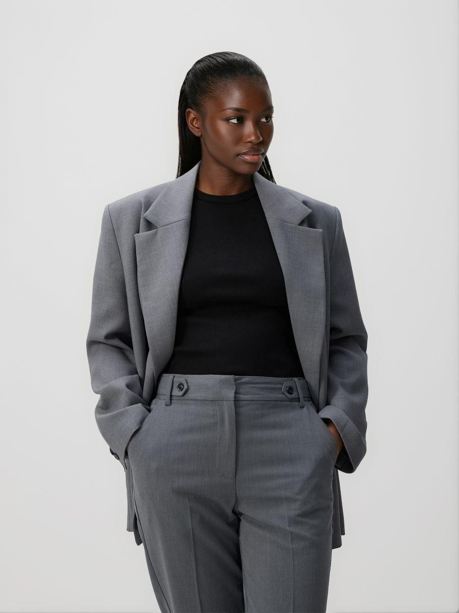 Grey Trousers with a crease, Grey, medium