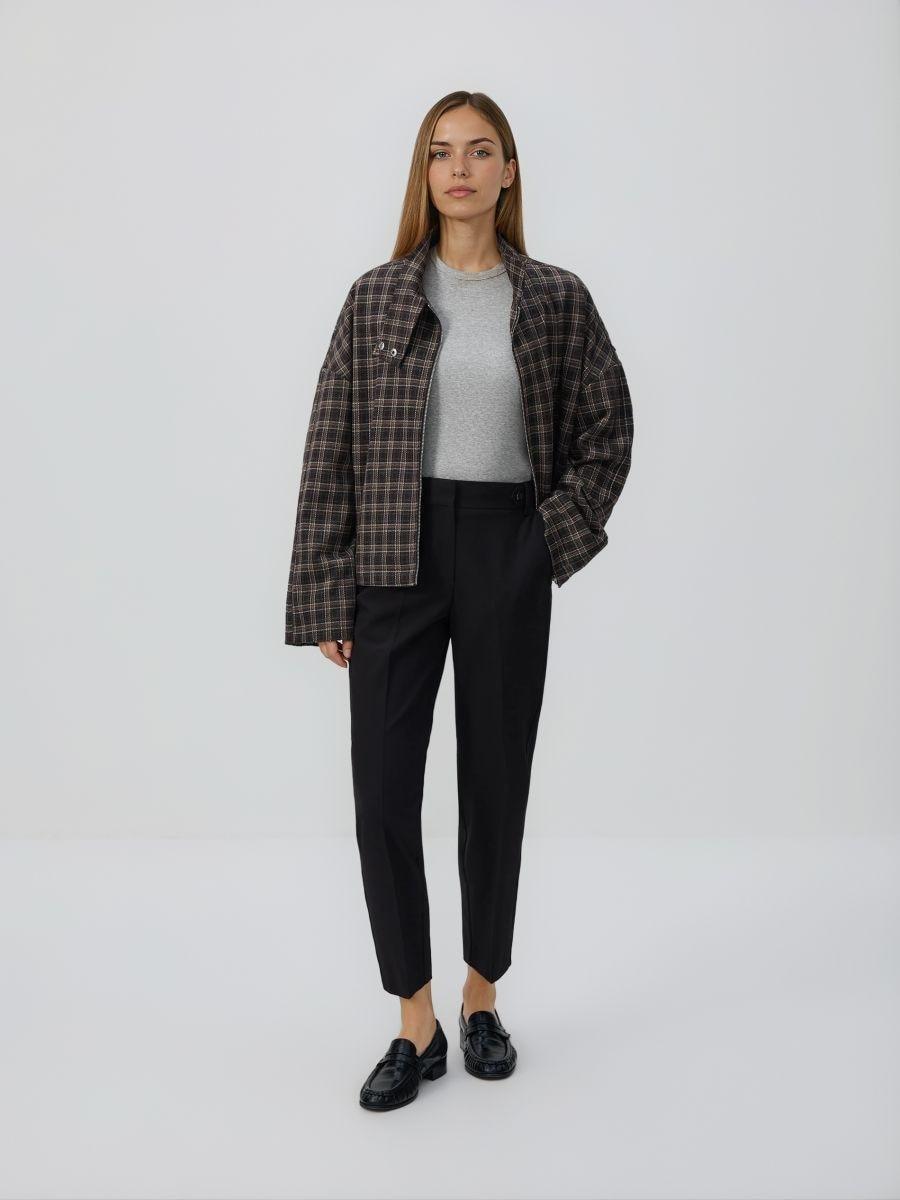 Black Trousers with a crease, Black, medium