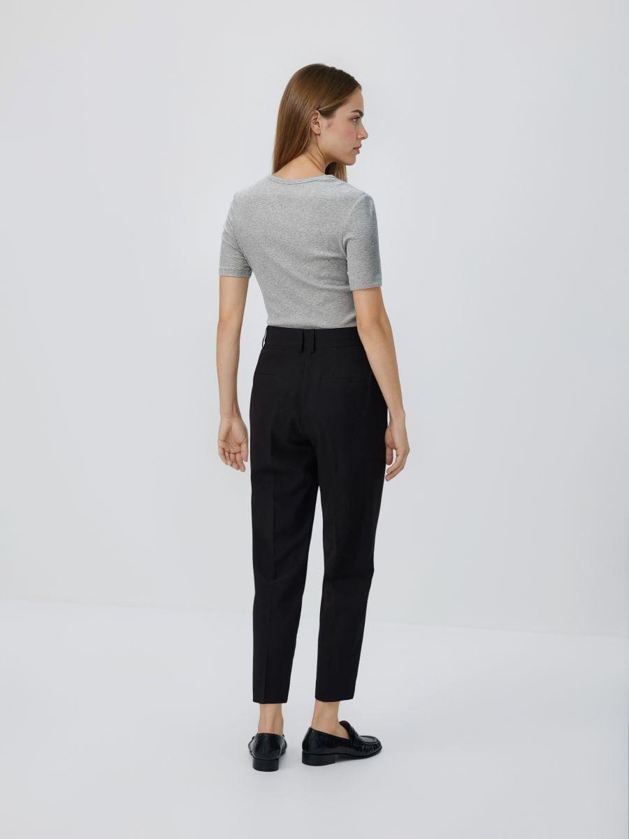 Black Trousers with a crease, Black, medium