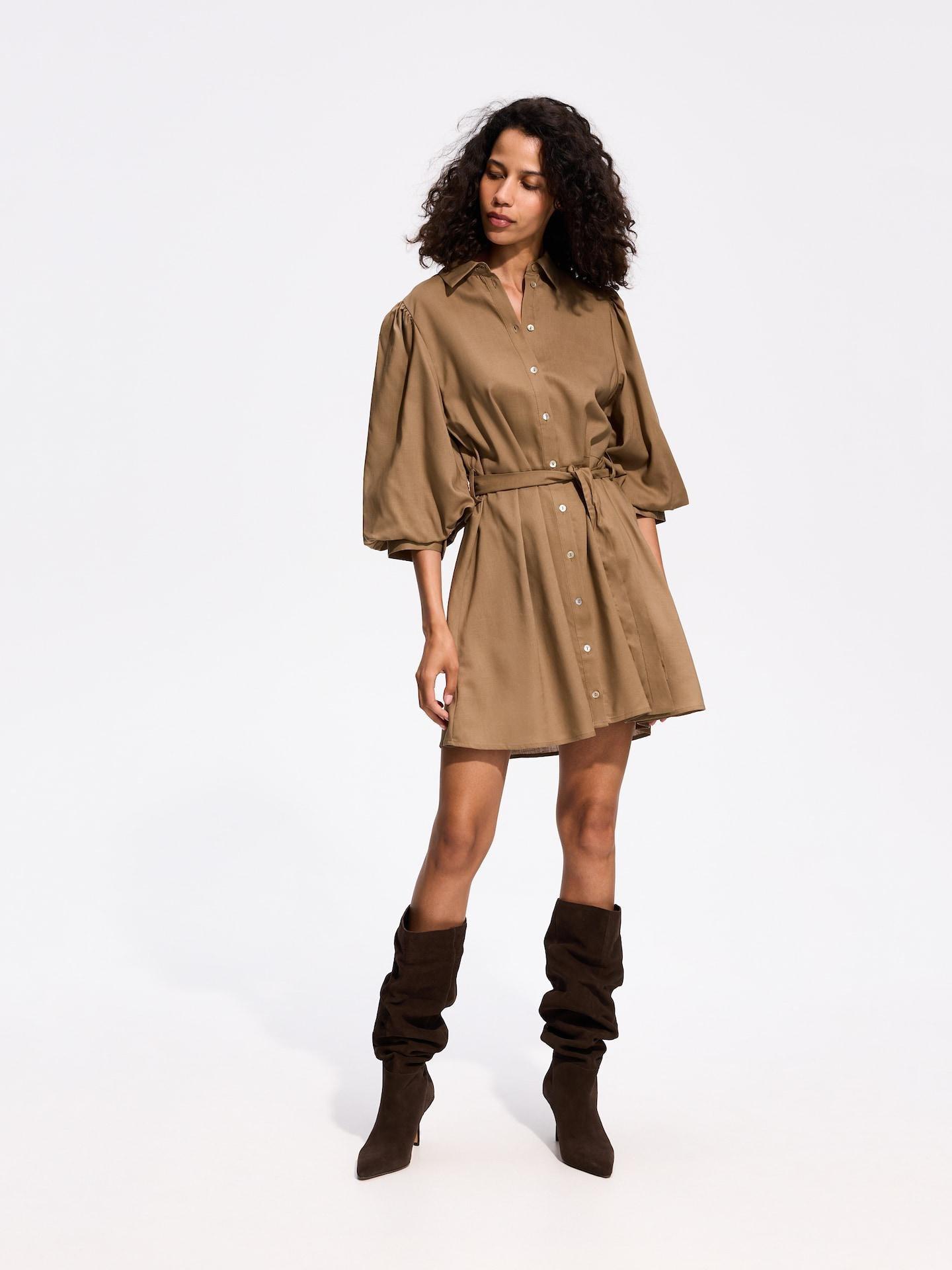 Green Lyocell Dress, Khaki, medium
