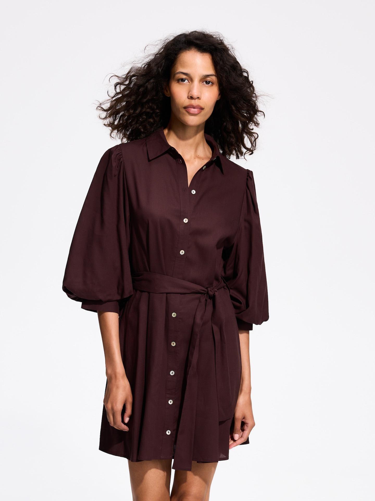 Brown Lyocell Dress, Brown, large image number 0