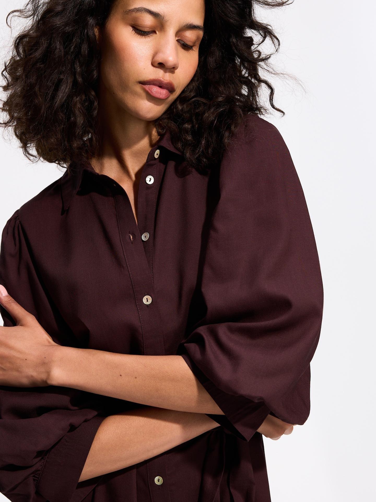 Brown Lyocell Dress, Brown, medium