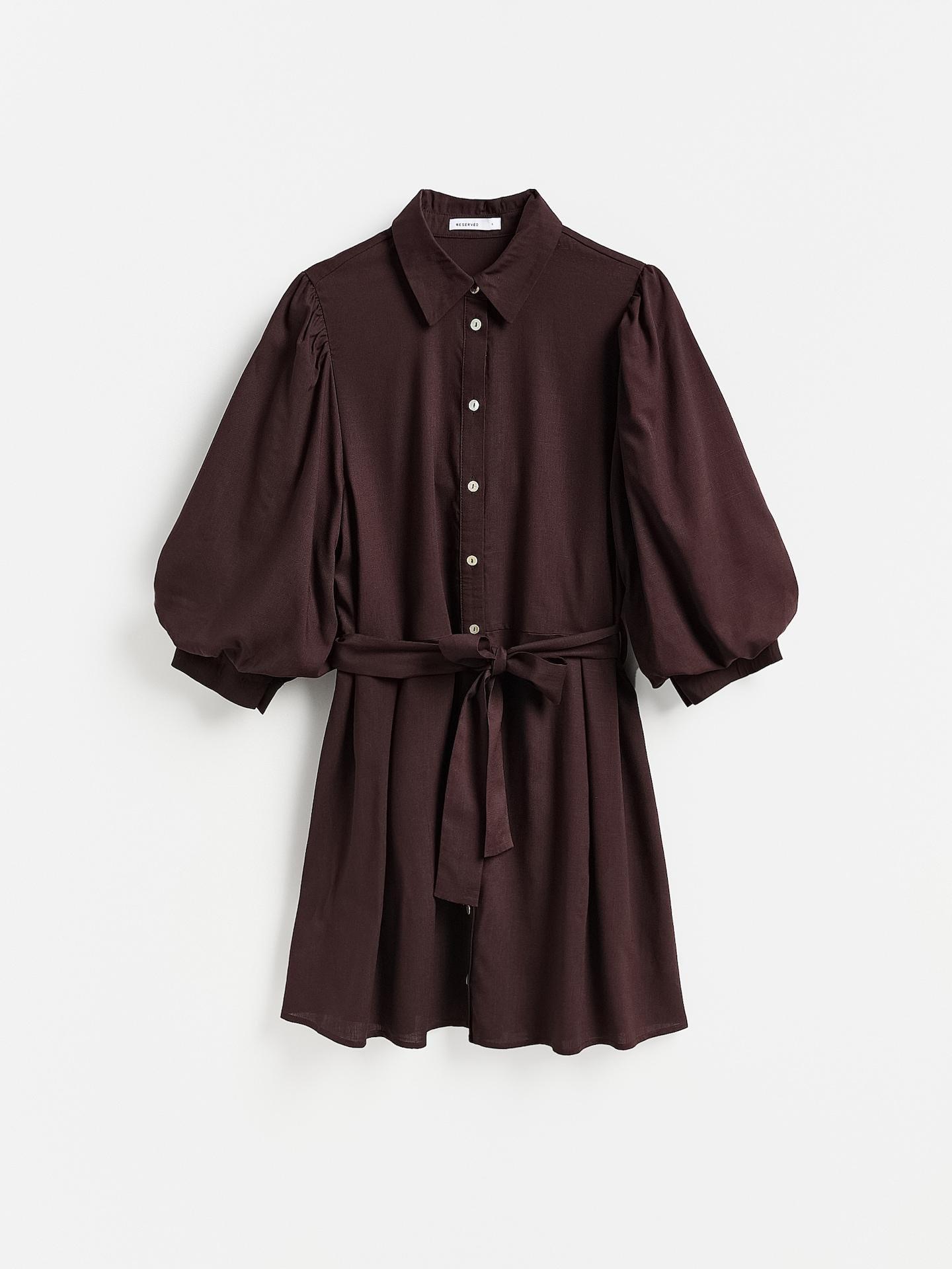 Brown Lyocell Dress, Brown, large image number 3