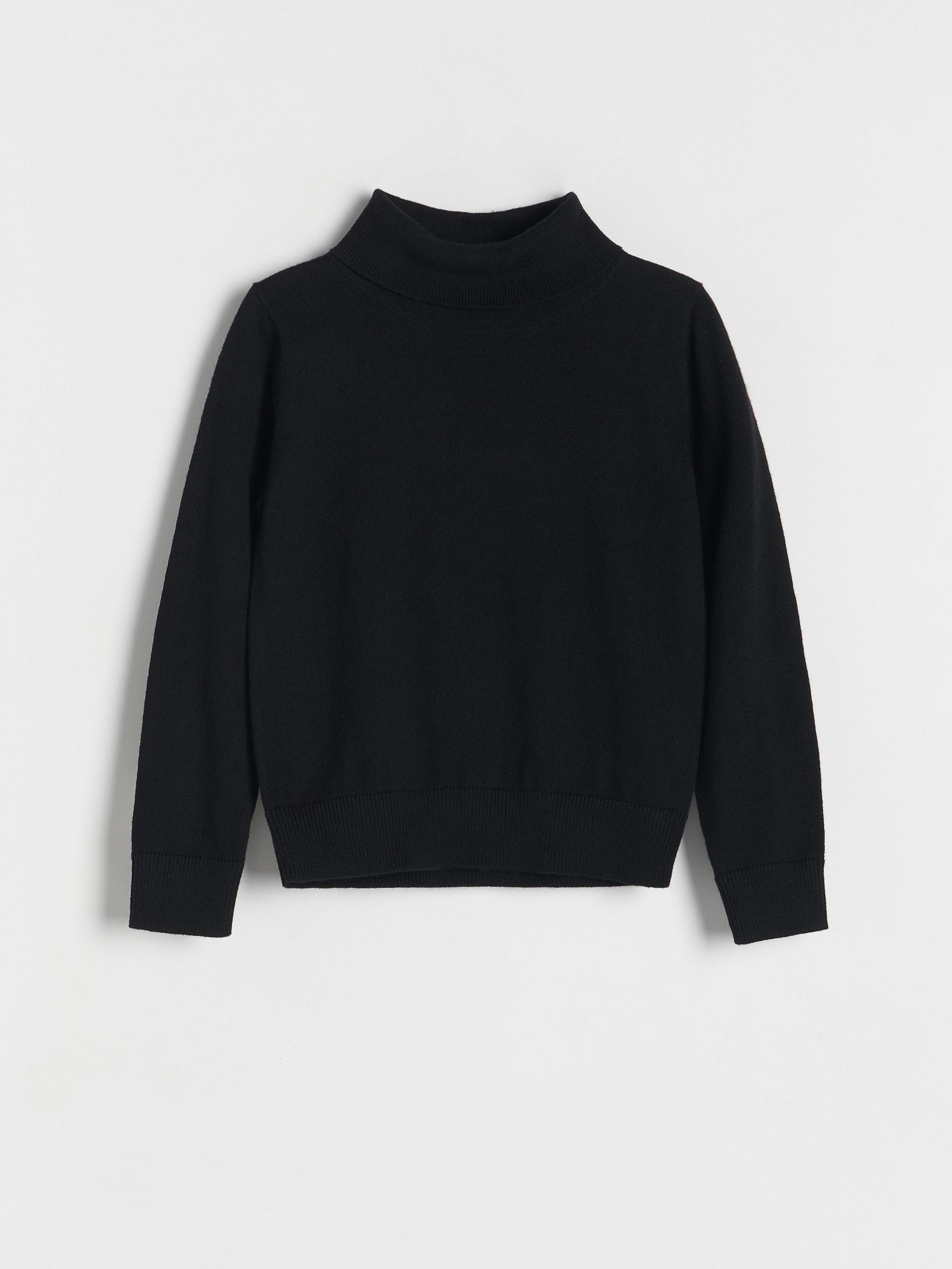 Black Turtleneck With Wool Blend, Kids Girls, , large image number 2