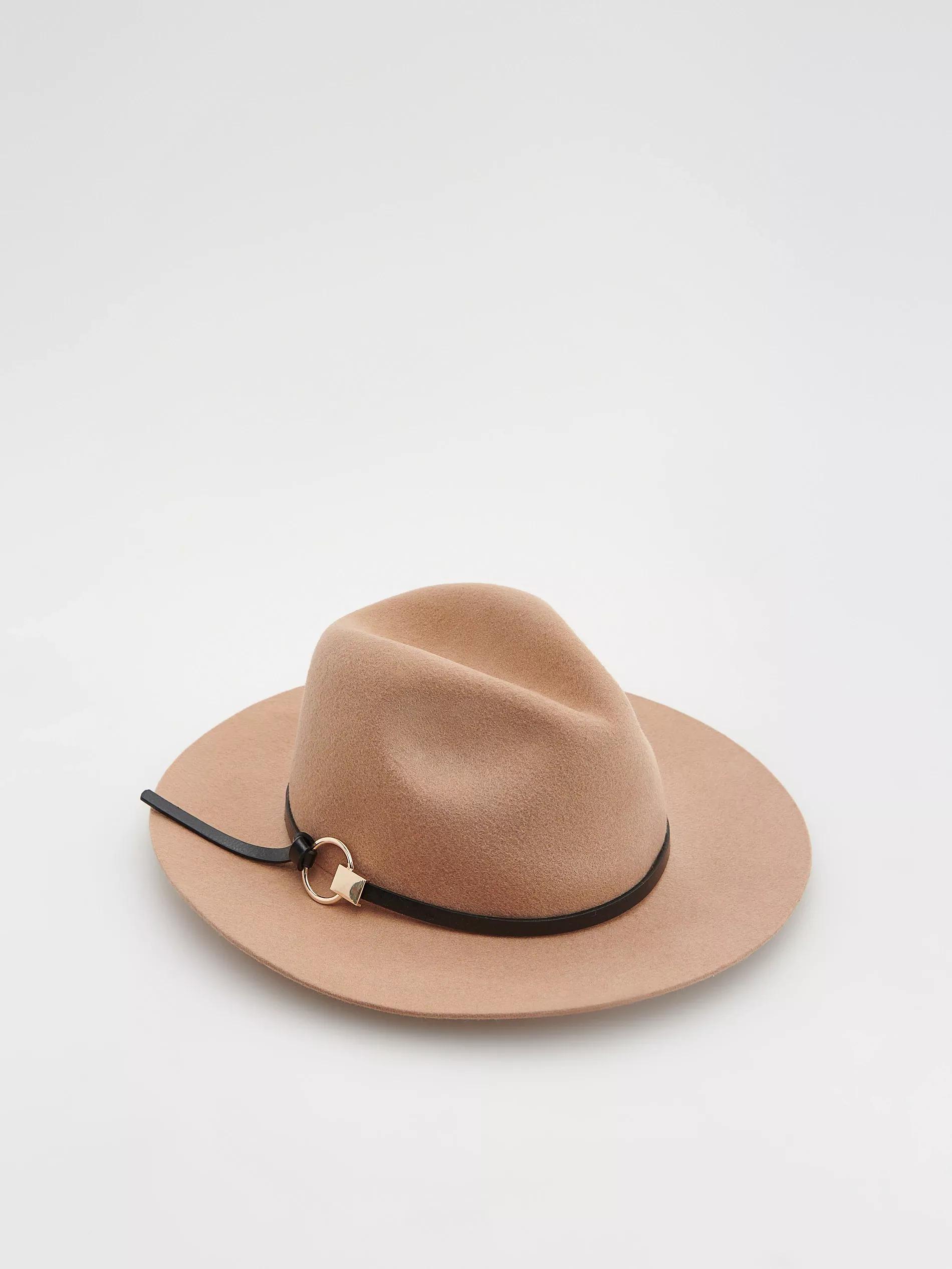 Golden Brown Wool Hat, Women, , large image number 0