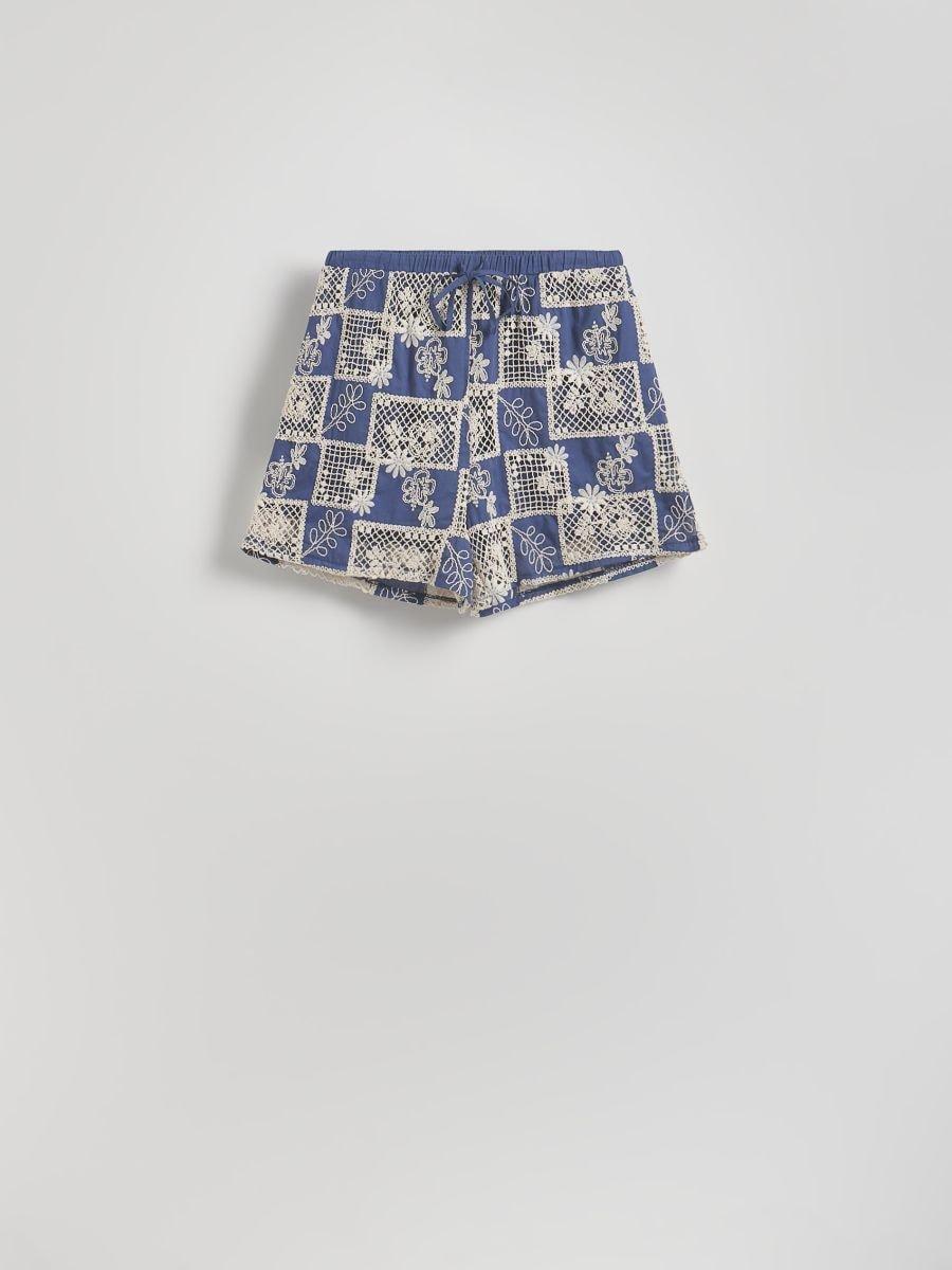 Blue Cotton Shorts, , medium