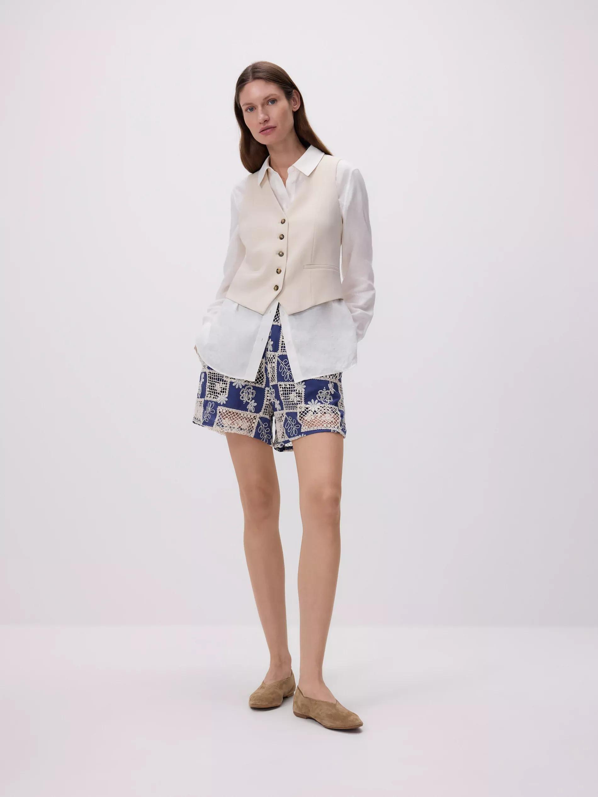Blue Cotton Shorts, , large image number 1