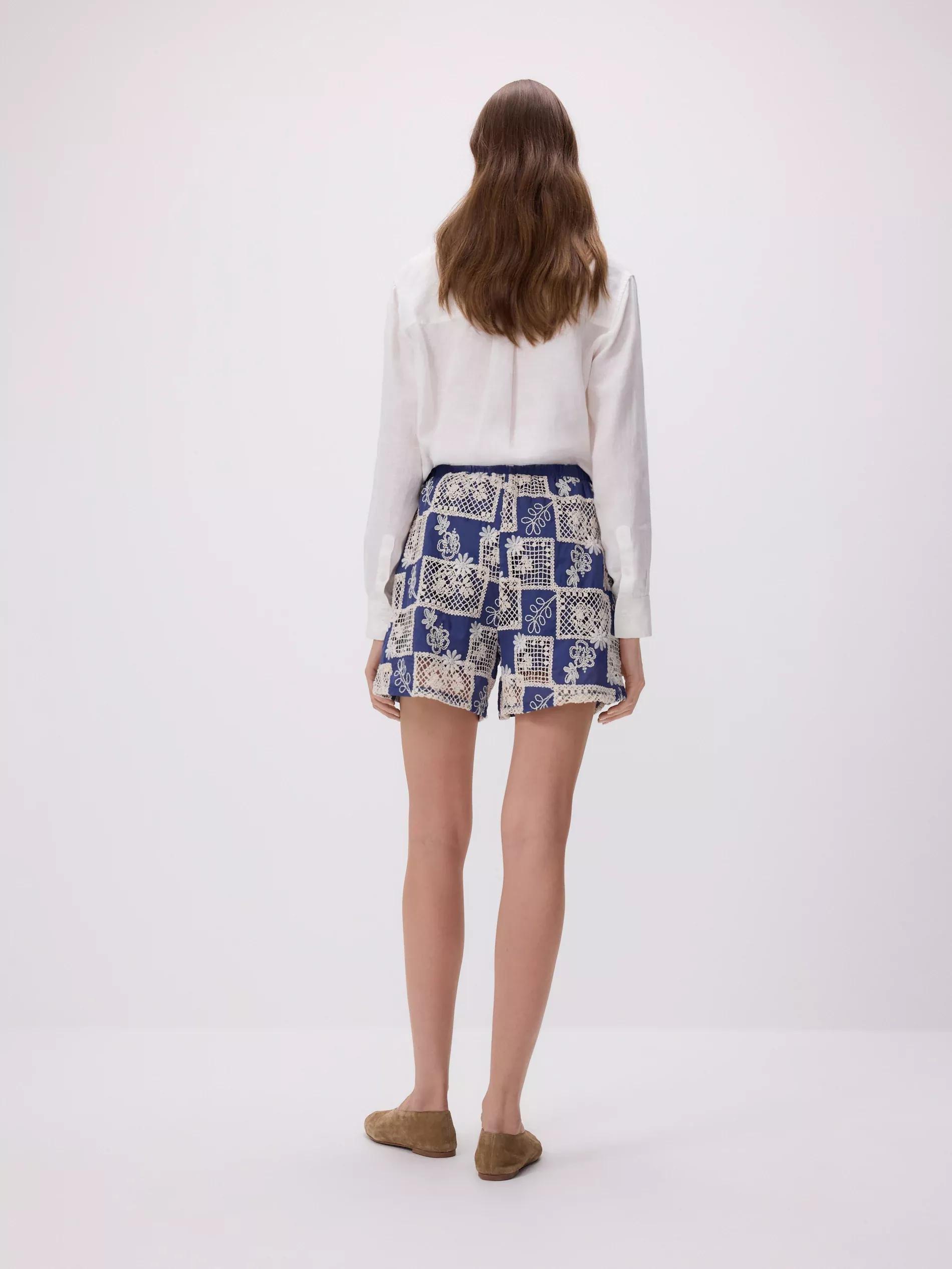 Blue Cotton Shorts, Multicolor, large image number 3