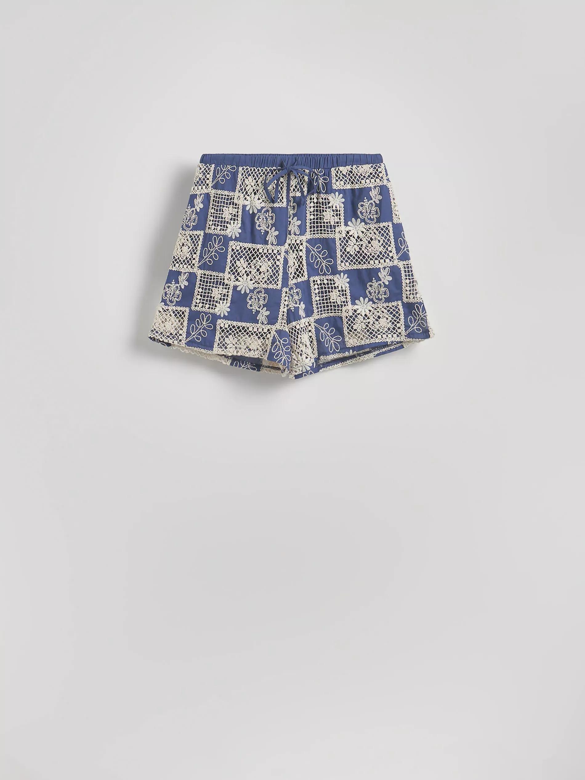 Blue Cotton Shorts, Multicolor, large image number 4