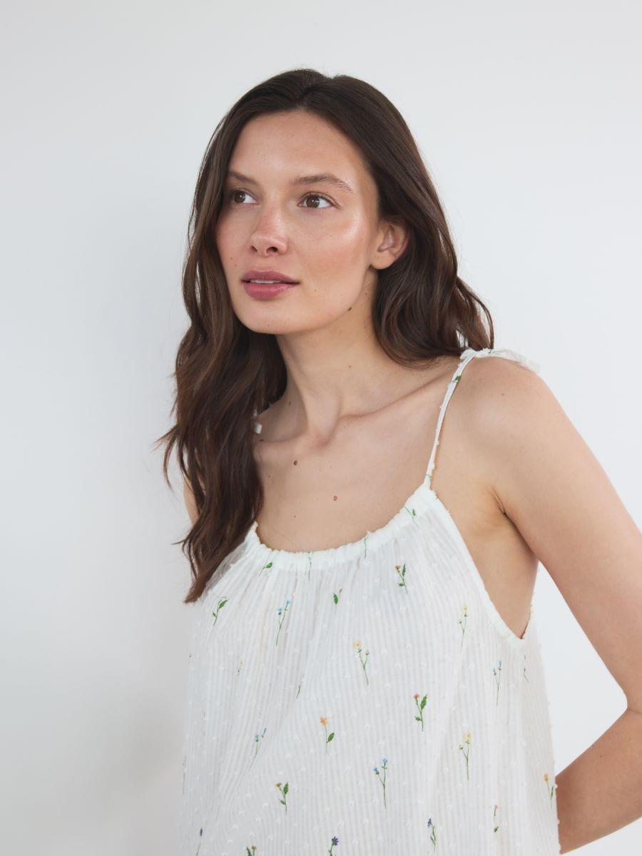 Cream Strappy Nightdress, , large image number 1