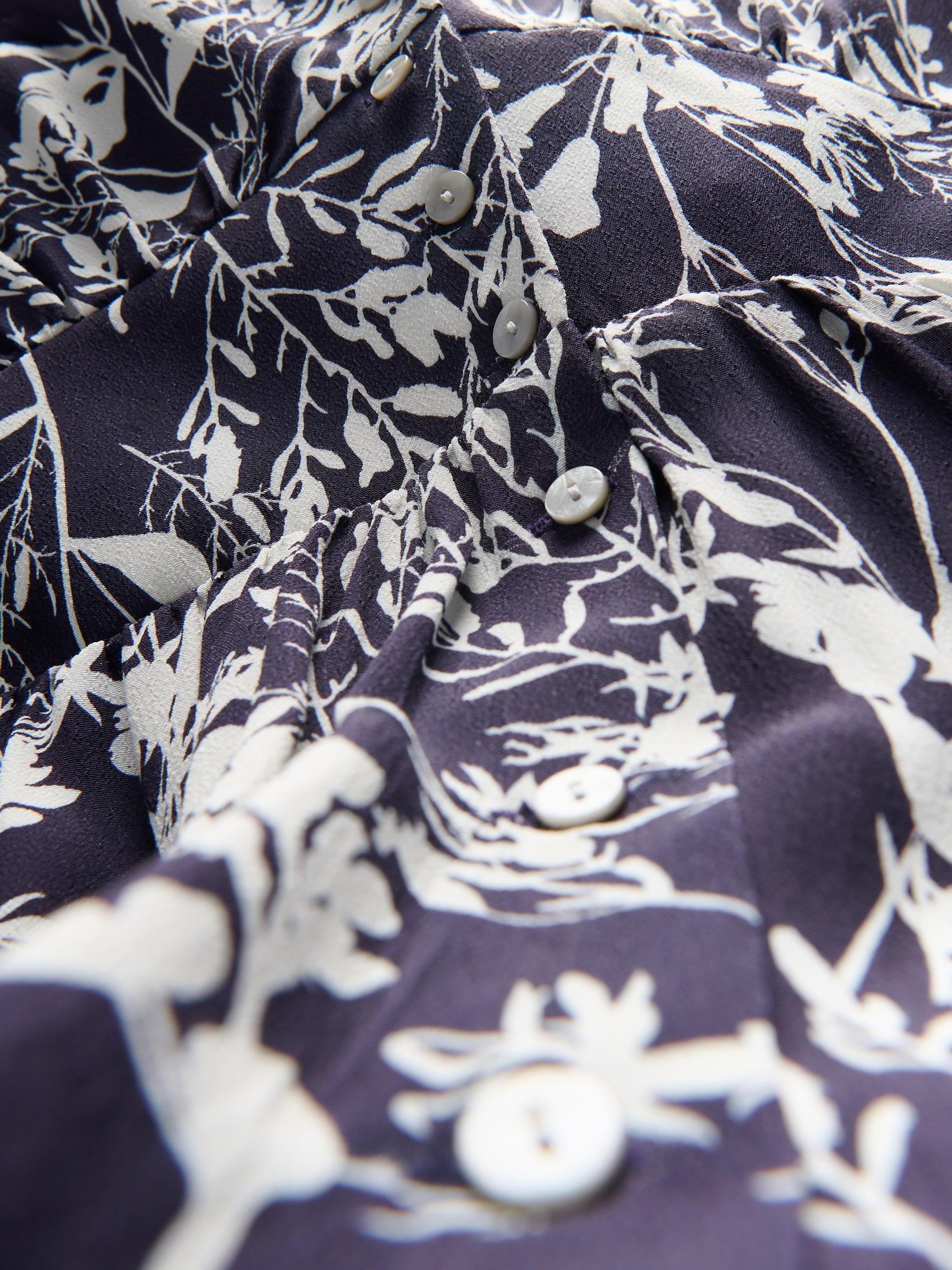 Blue Patterned Viscose Rich Midi Dress, , large image number 2