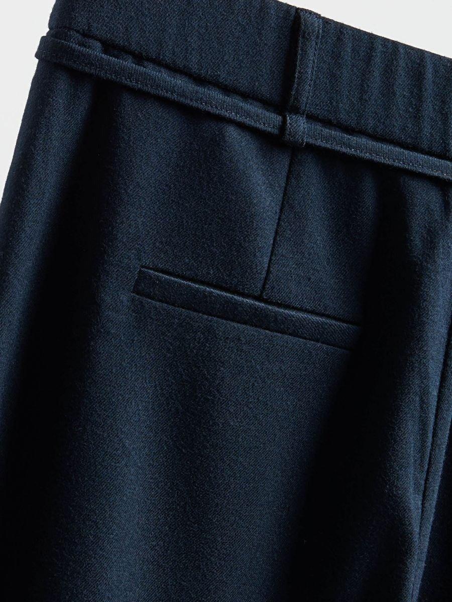 Navy Trousers With Pressed Crease, Navy, medium