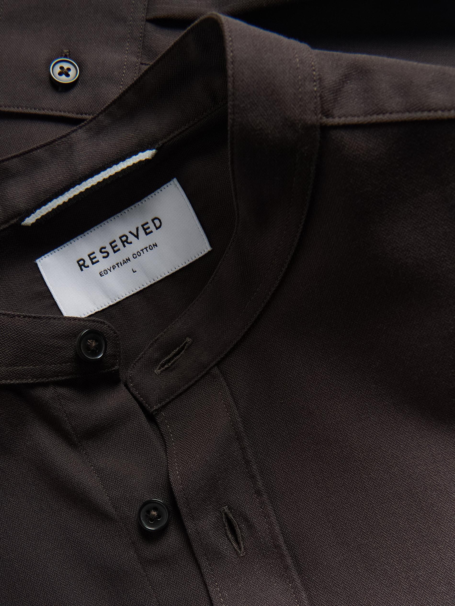 Brown Slim Fit Egyptian Cotton Shirt, Brown, medium