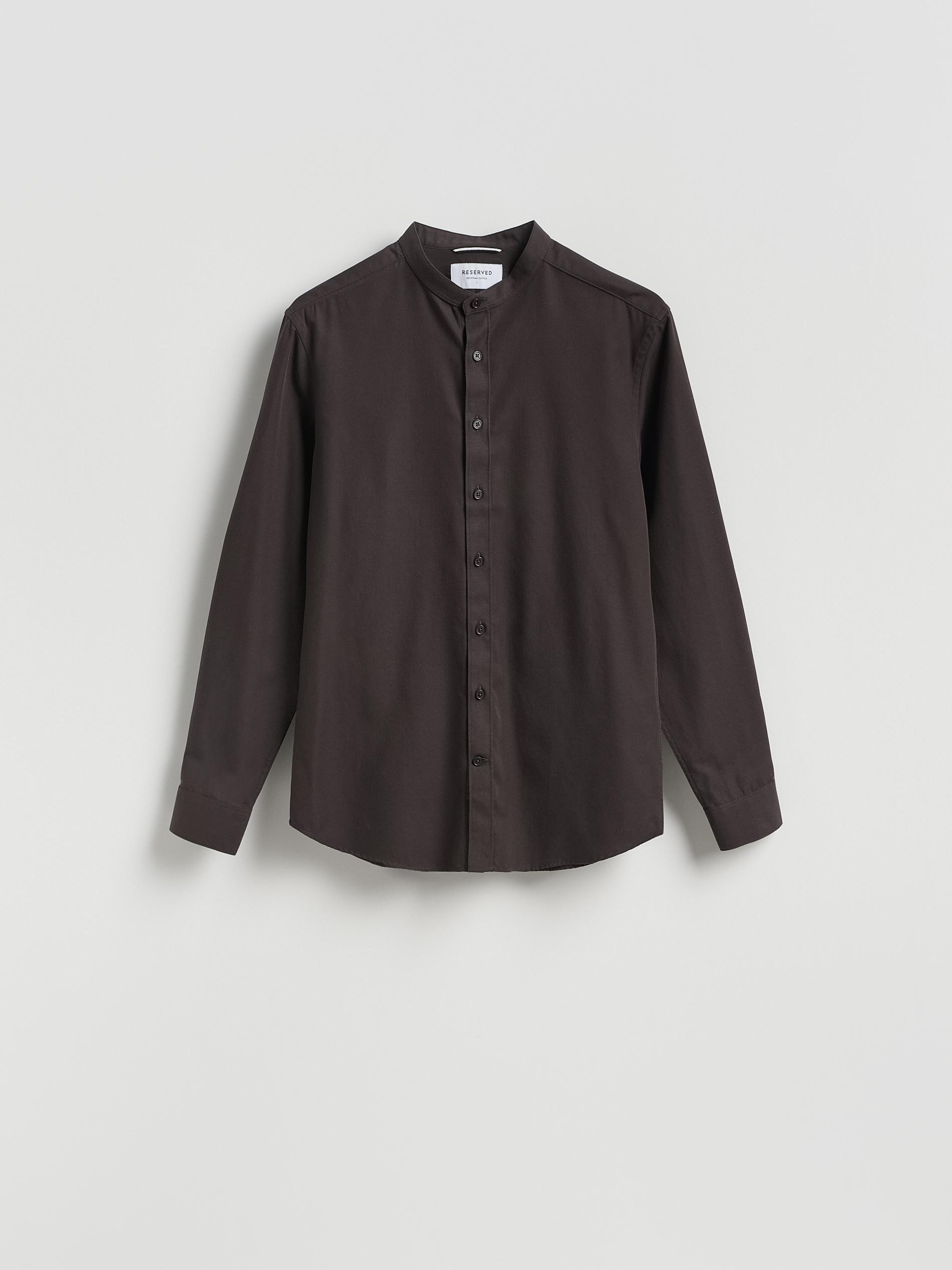 Brown Slim Fit Egyptian Cotton Shirt, Brown, large image number 5