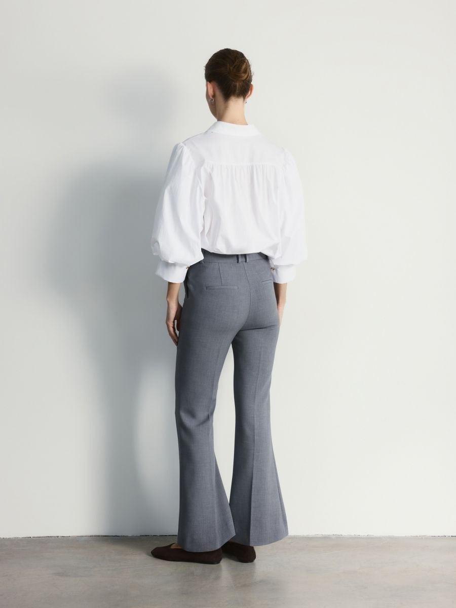Grey Flare-fit trousers with a pressed crease, Grey, large image number 1